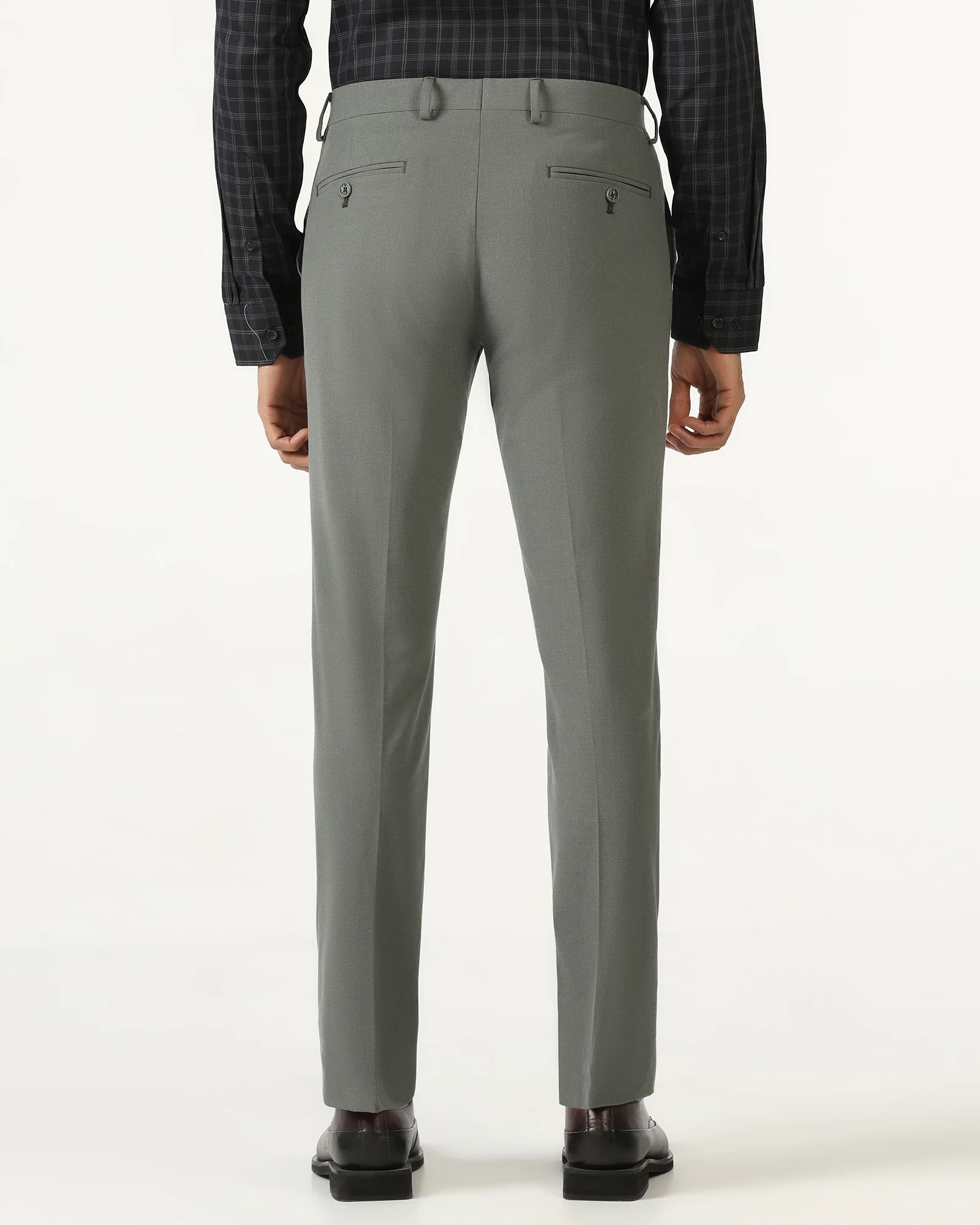 Olive Solid Trouser - Johny - Image 2
