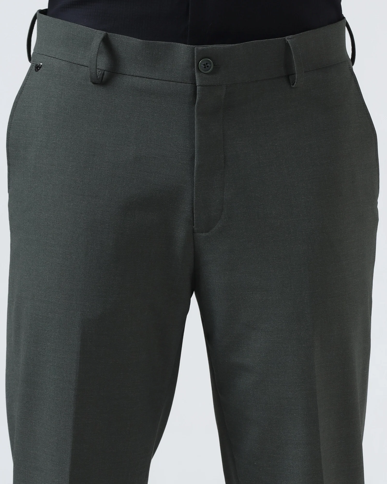 Olive Solid Trouser - Joshua - Image 4