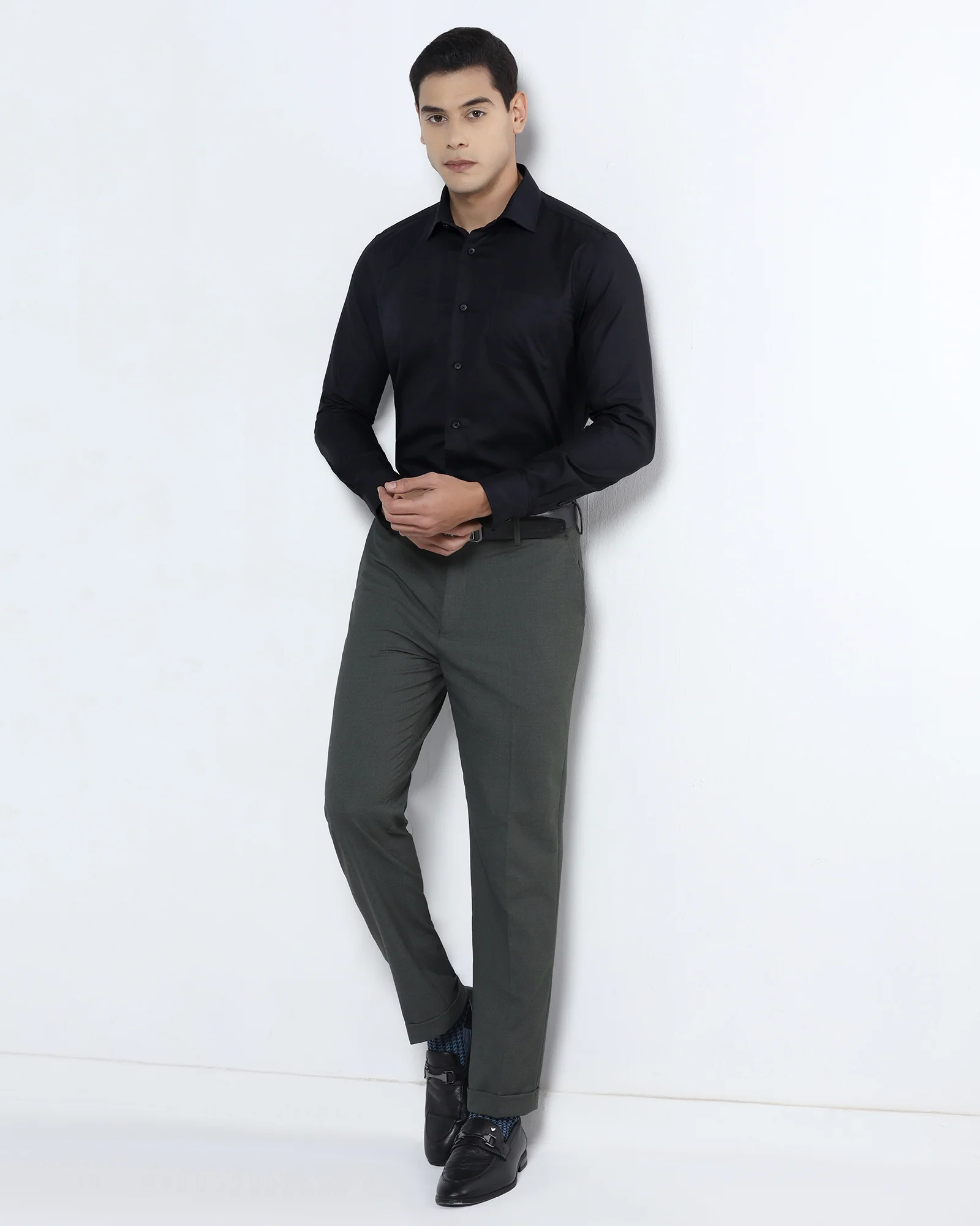Olive Solid Trouser - Joshua - Image 7