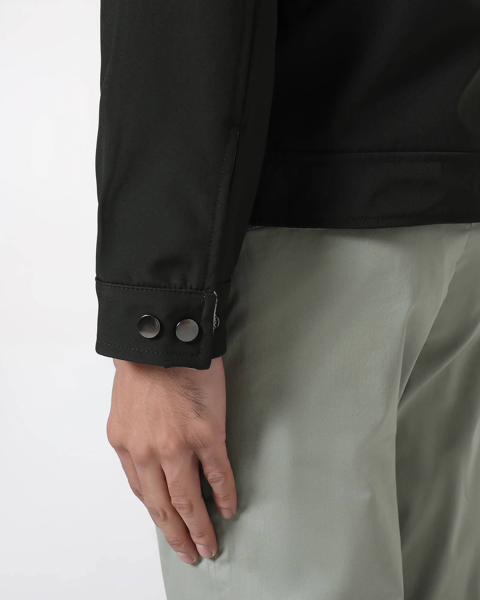 Olive Reversible Solid Zipper Jacket - Yulin - Image 9