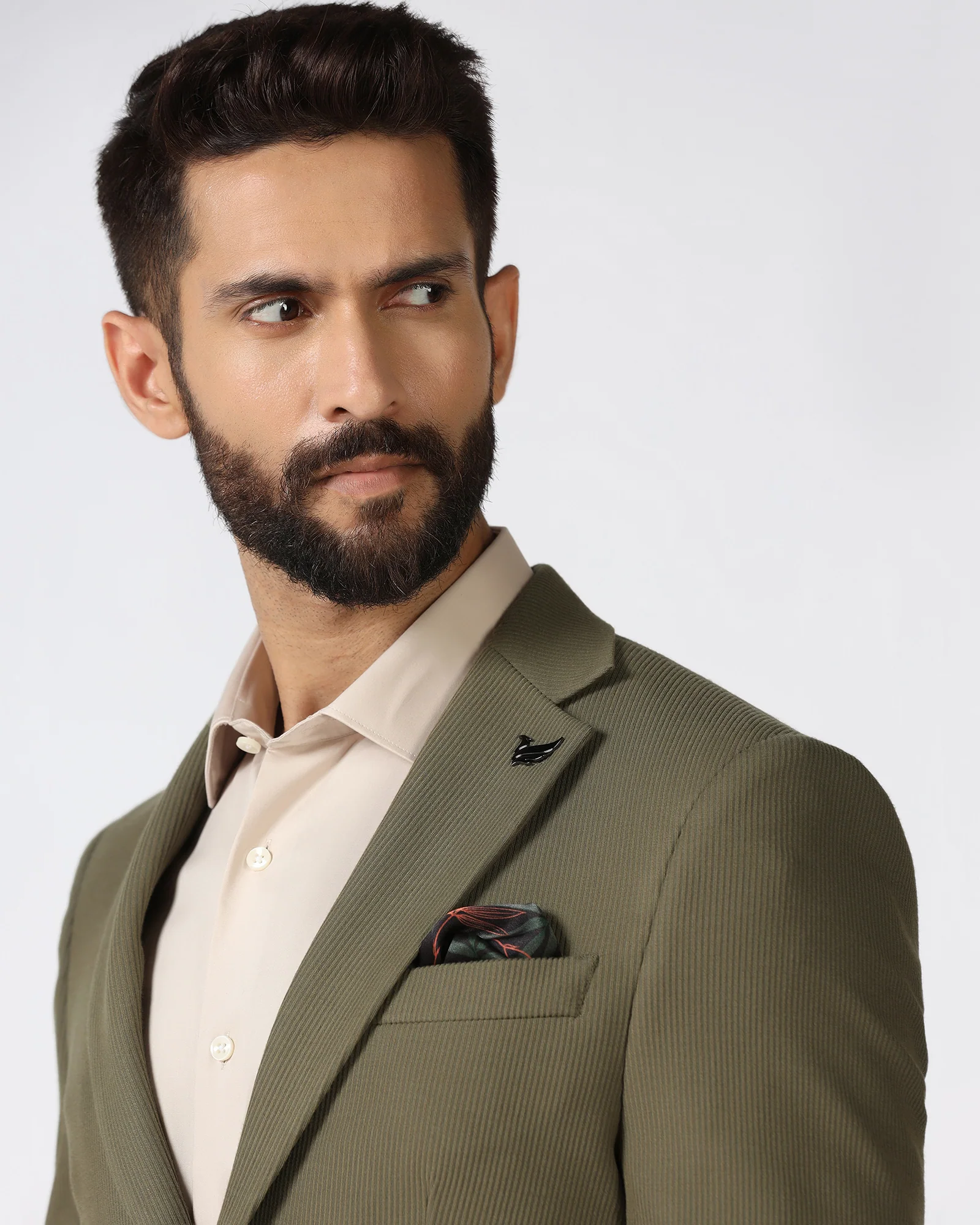 Olive Stripe Blazer - Ciroc - Image 4