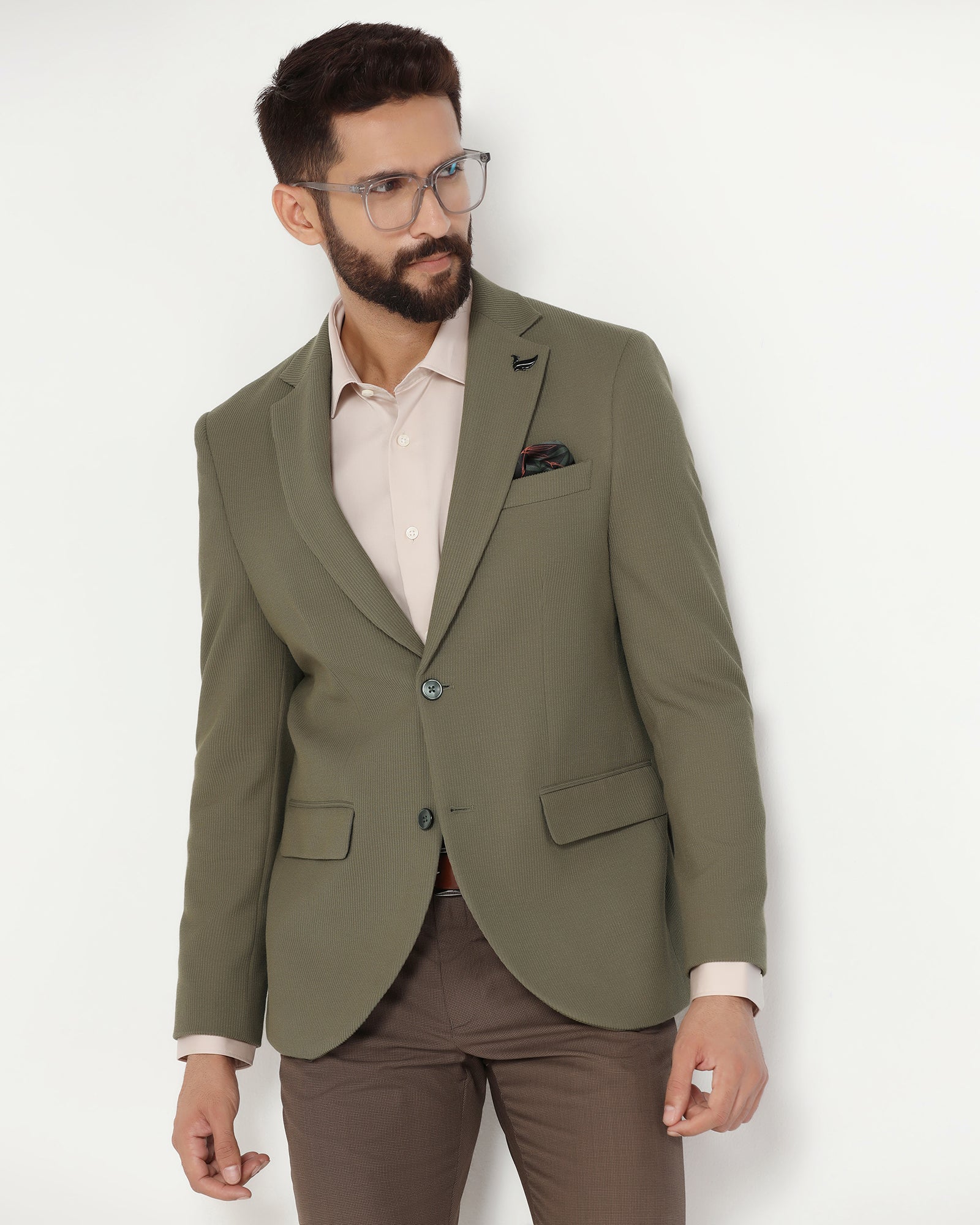 Olive Stripe Blazer - Ciroc - Image 8