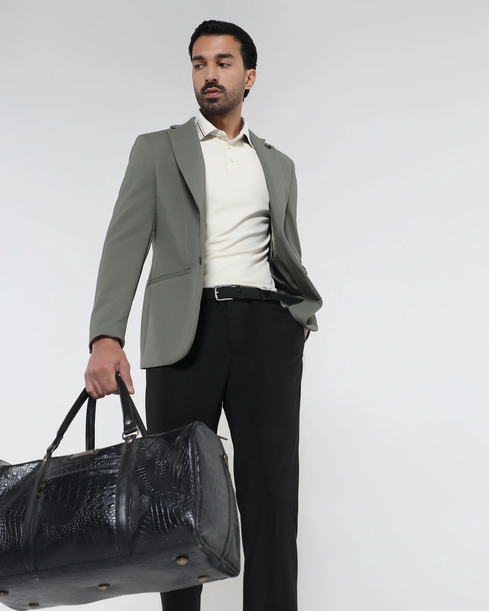 Olive TechPro Stripe Blazer - Siesta - Image 6