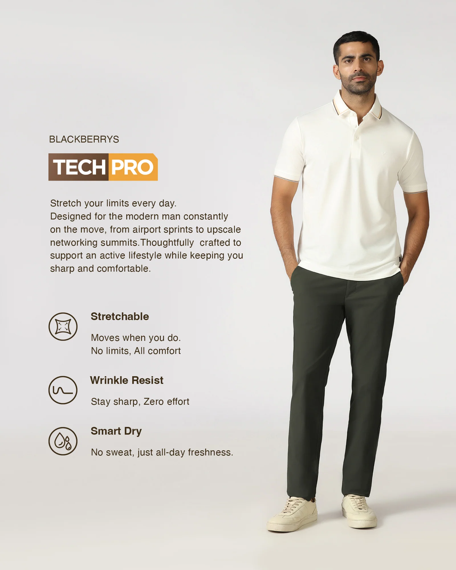 Olive TechPro Textured Khakis - Ticino - Image 3