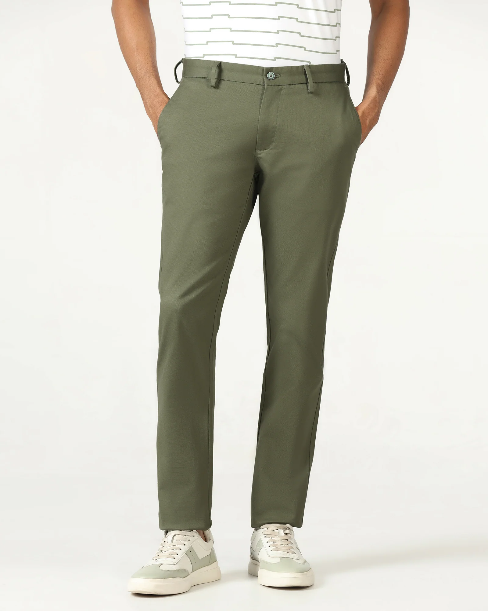 Olive Textured Khakis - Brook - Image 3