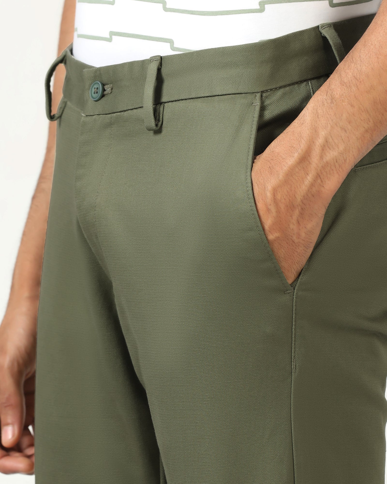 Olive Textured Khakis - Brook - Image 4