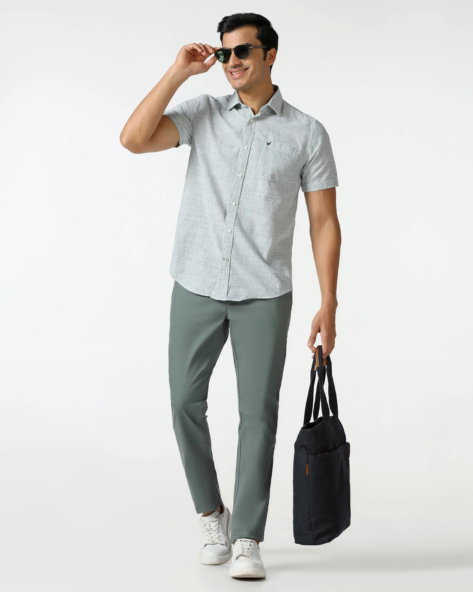Olive Textured Khakis - Kary - Image 7