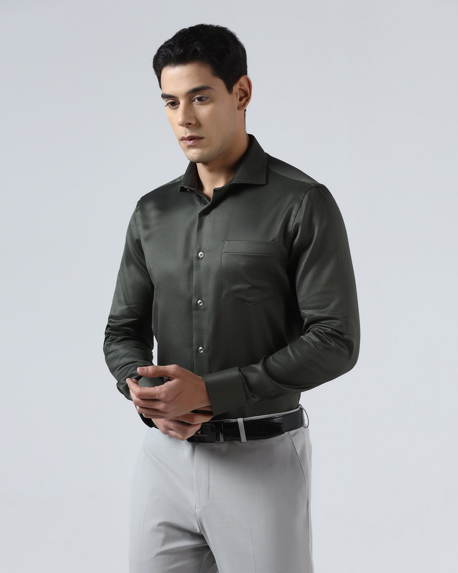 Olive Textured Shirt - Aspen - Image 8