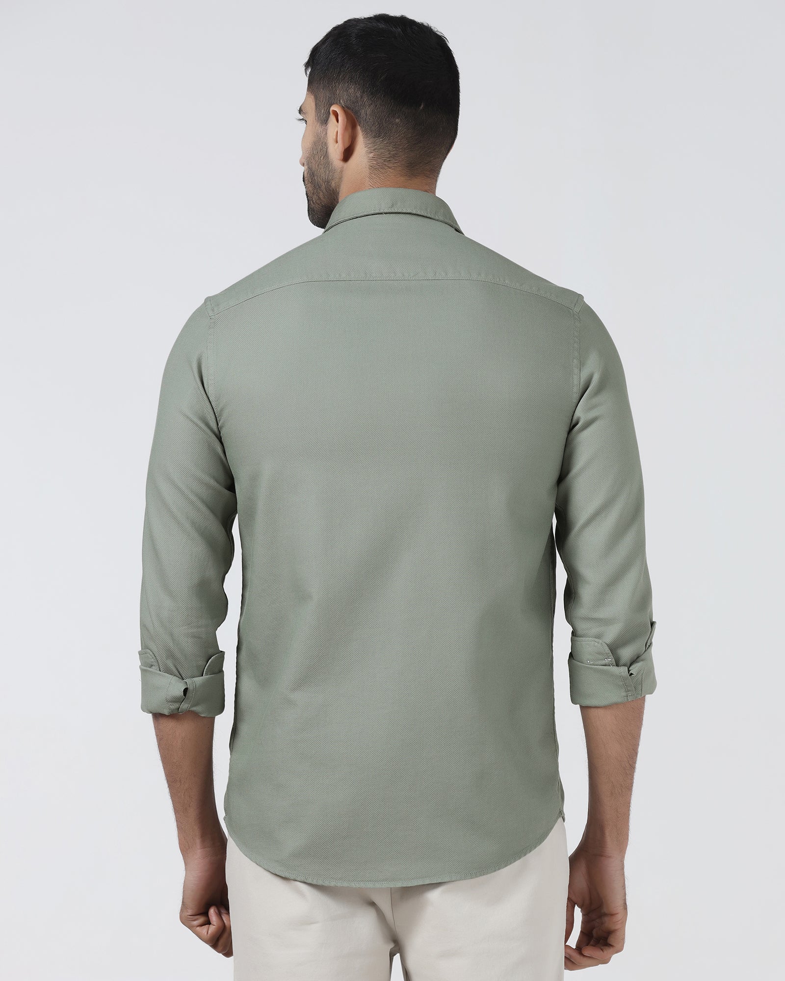 Olive Textured Shirt - Caty - Image 2