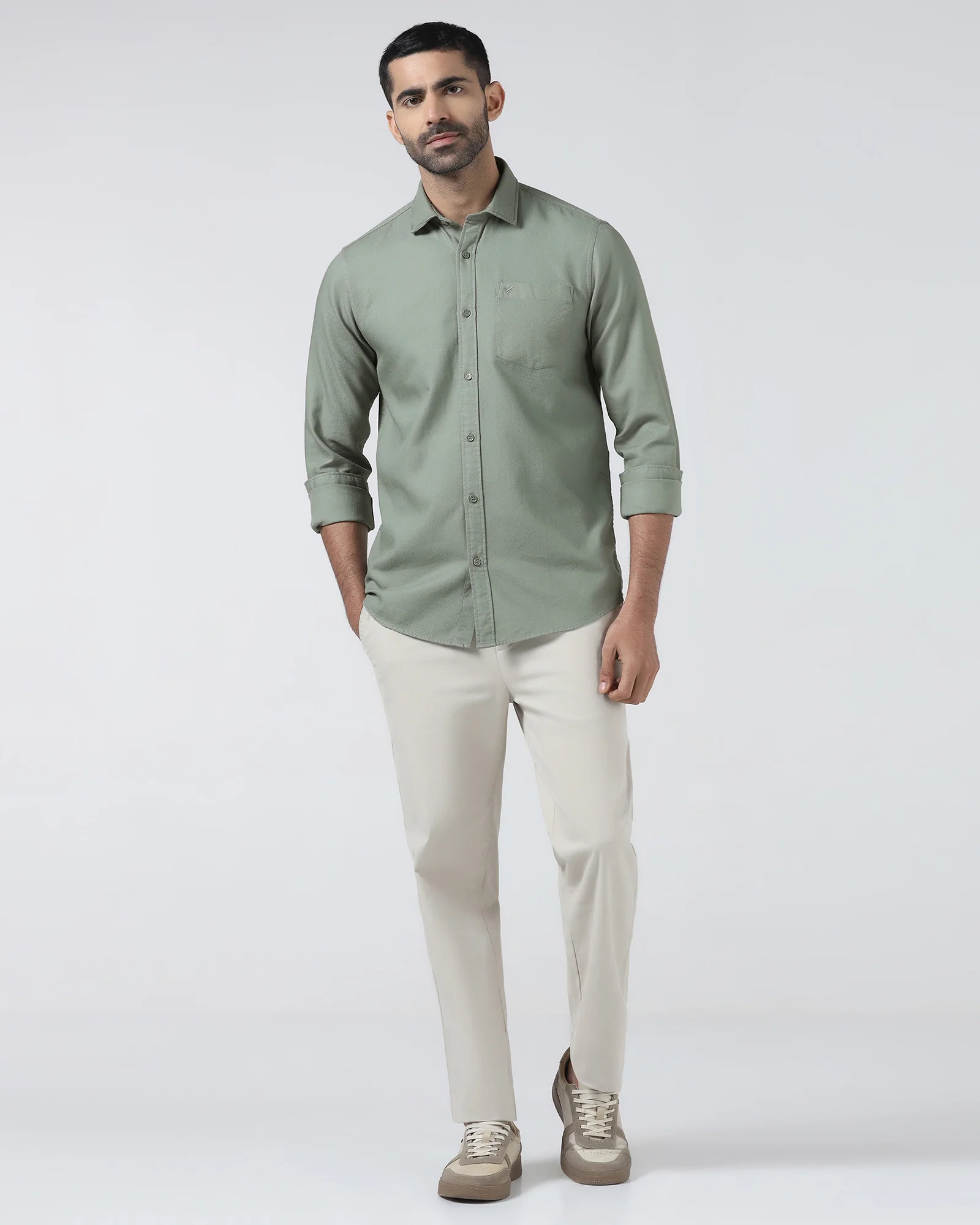 Olive Textured Shirt - Caty - Image 3