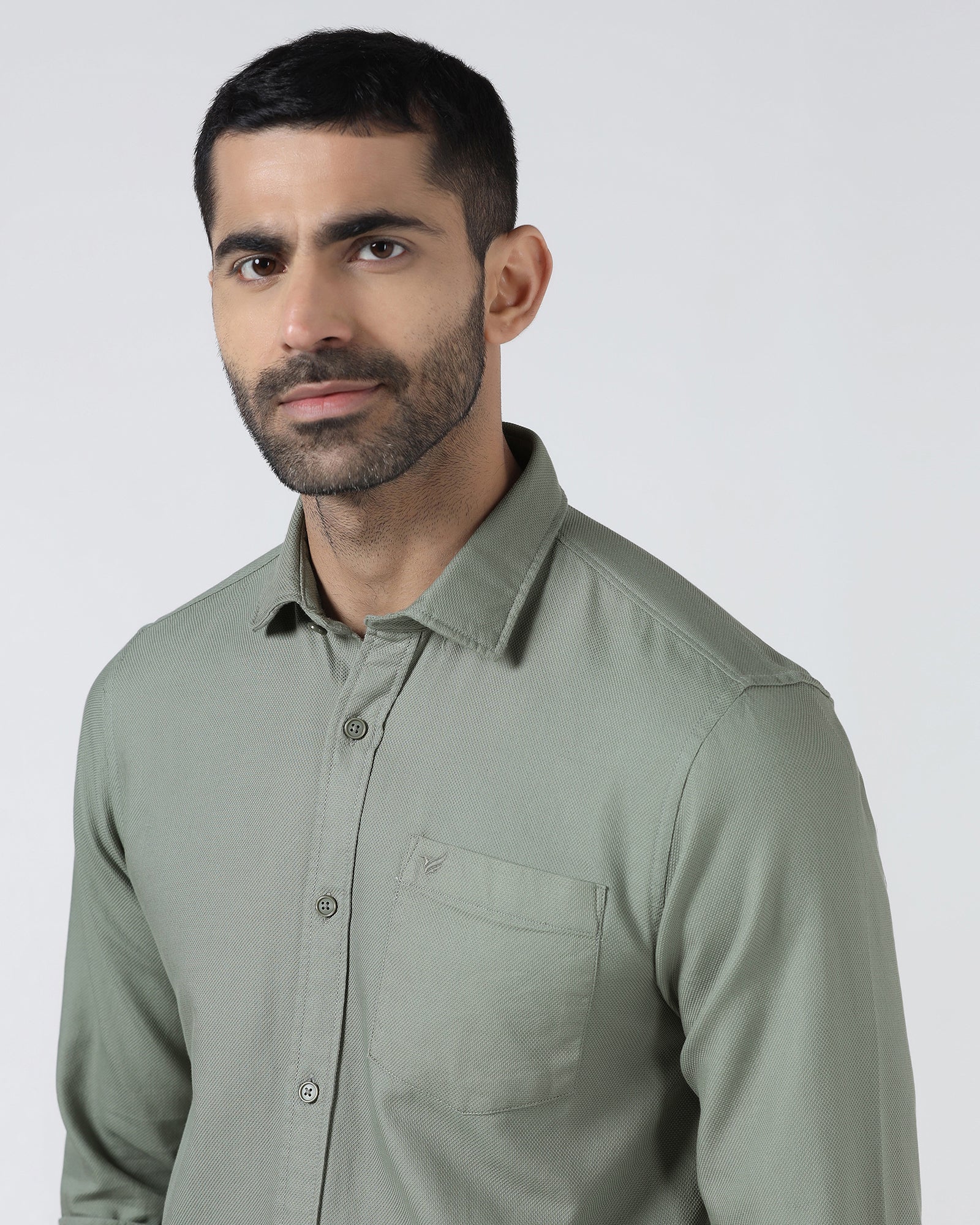 Olive Textured Shirt - Caty - Image 4