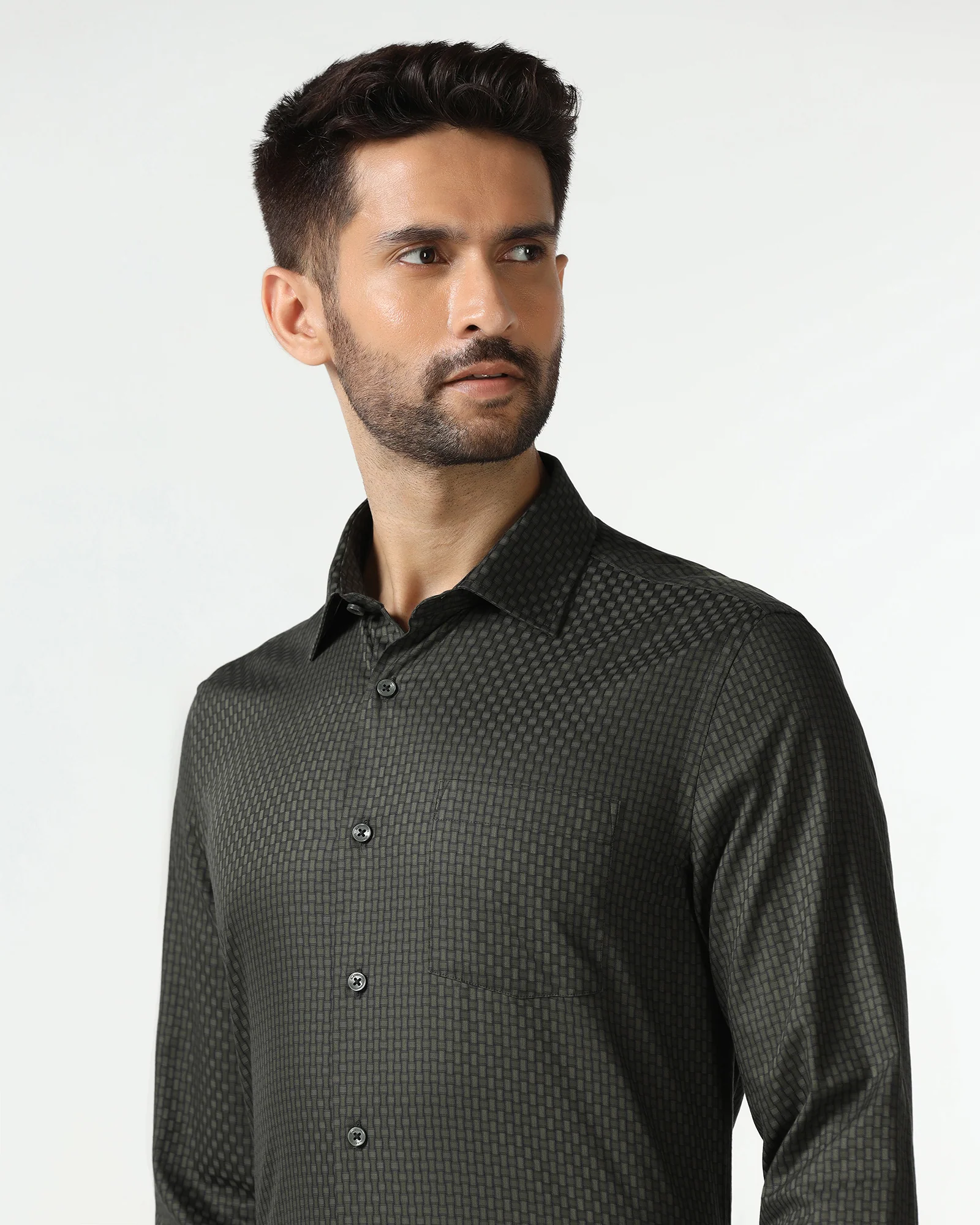 Olive Textured Shirt - Roster - Image 4