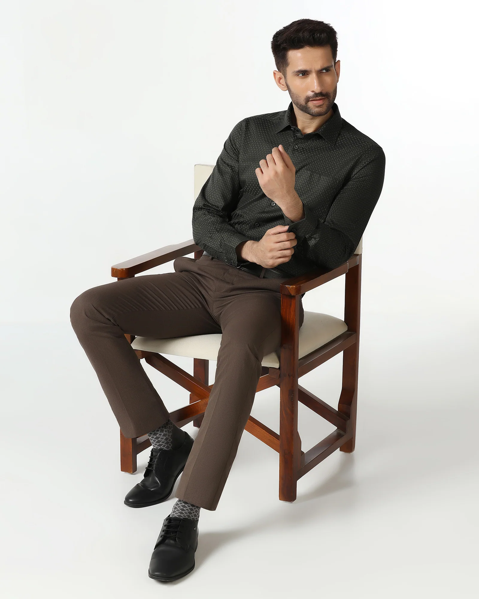 Olive Textured Shirt - Roster - Image 7