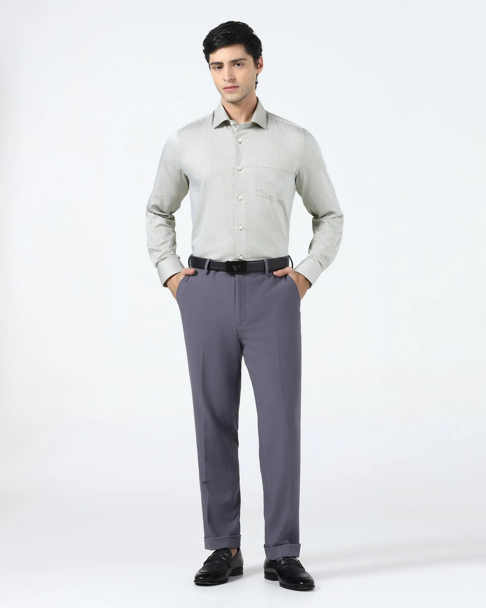 Olive Textured Shirt - Thanos - Image 3