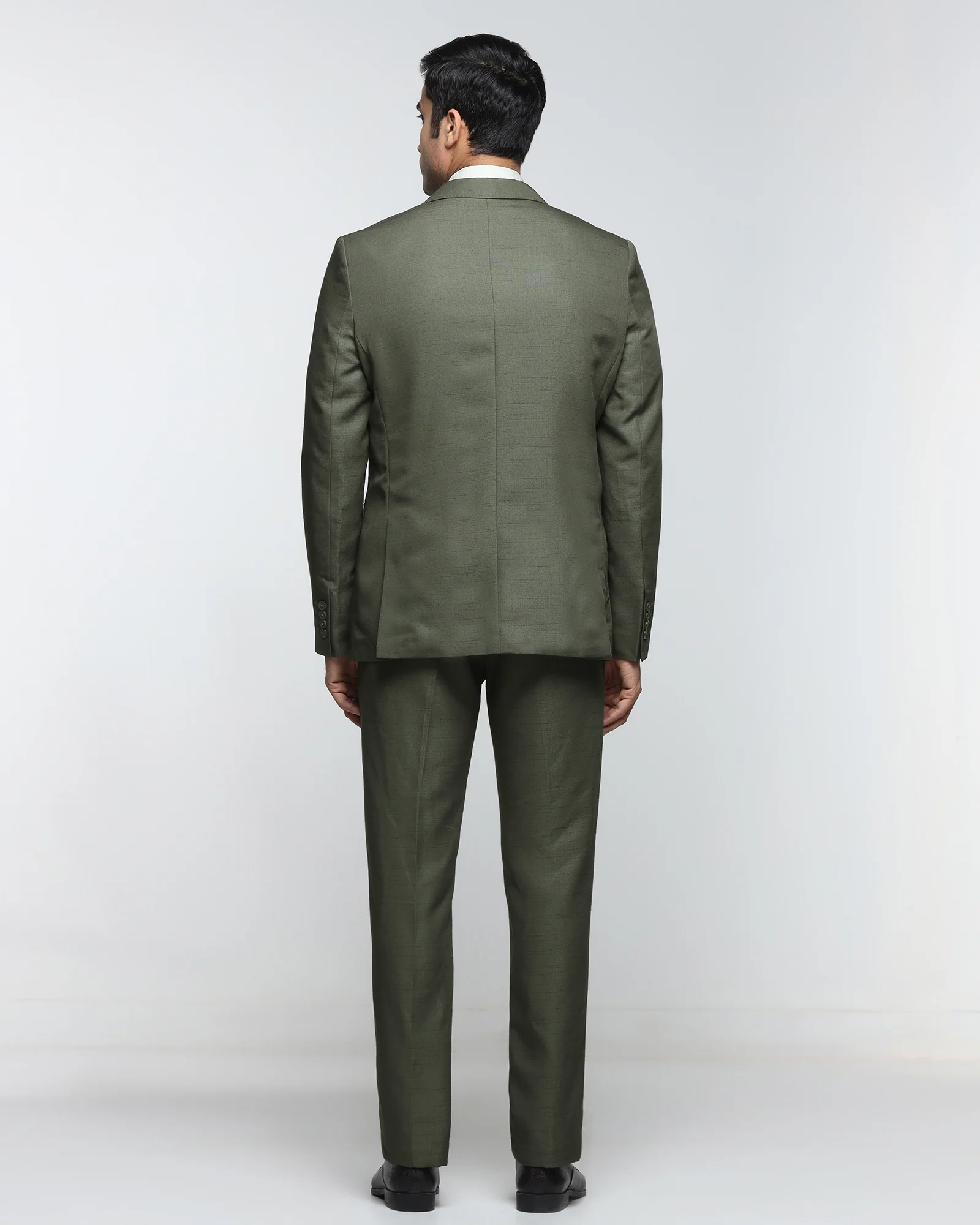 Olive Two Piece Check Suit - Delton - Image 2