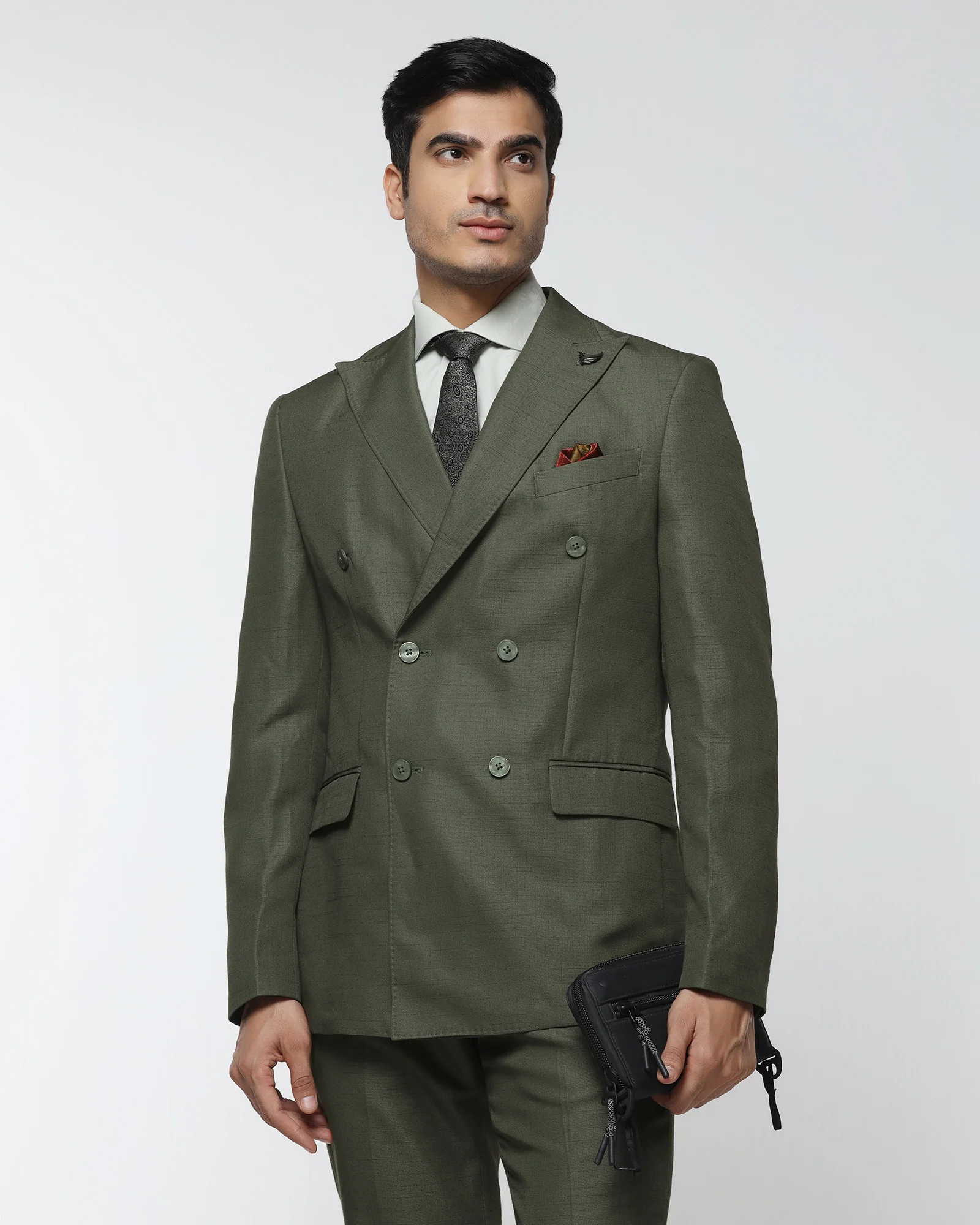 Olive Two Piece Check Suit - Delton - Image 8
