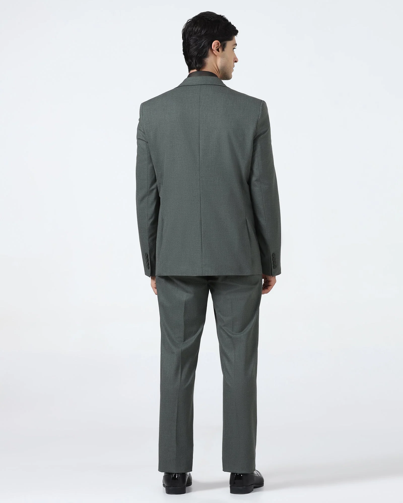 Olive Two Piece Solid Suit - Hedra - Image 3