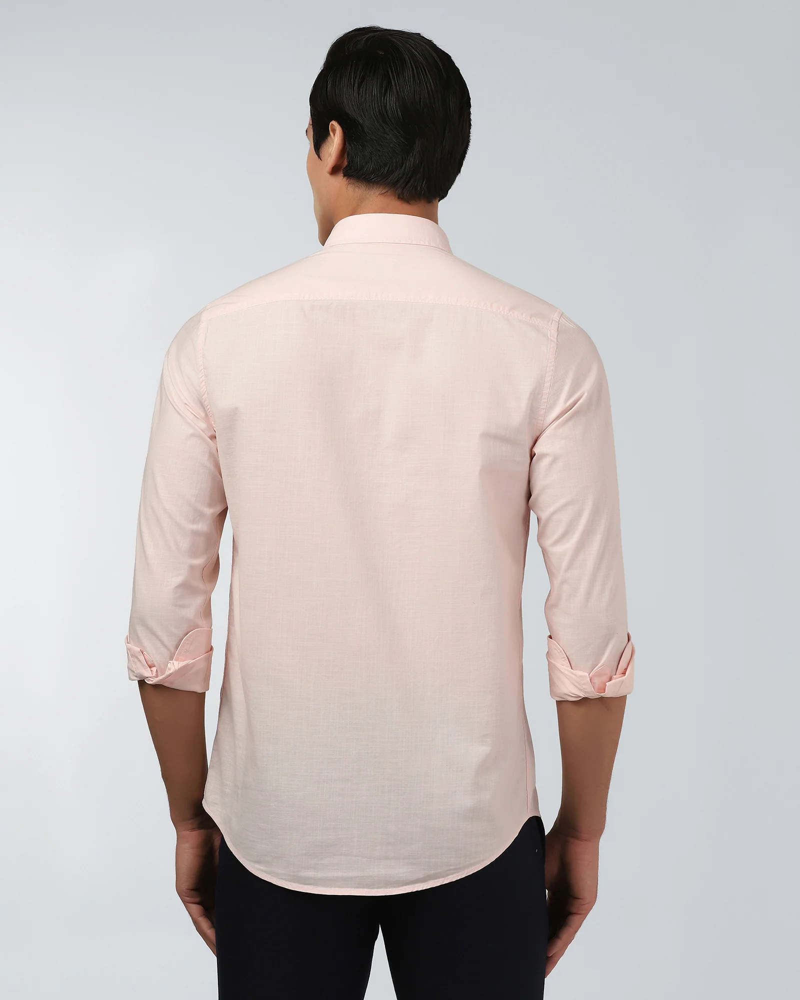 Peach Solid Shirt - Gobert - Image 2