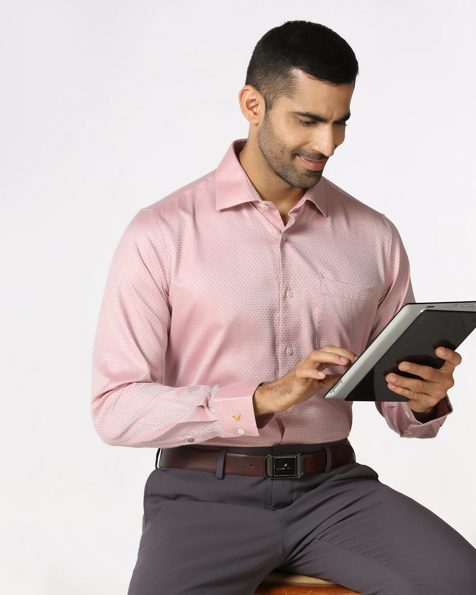 Pink Luxe Jacquard Shirt - Mirror - Image 7