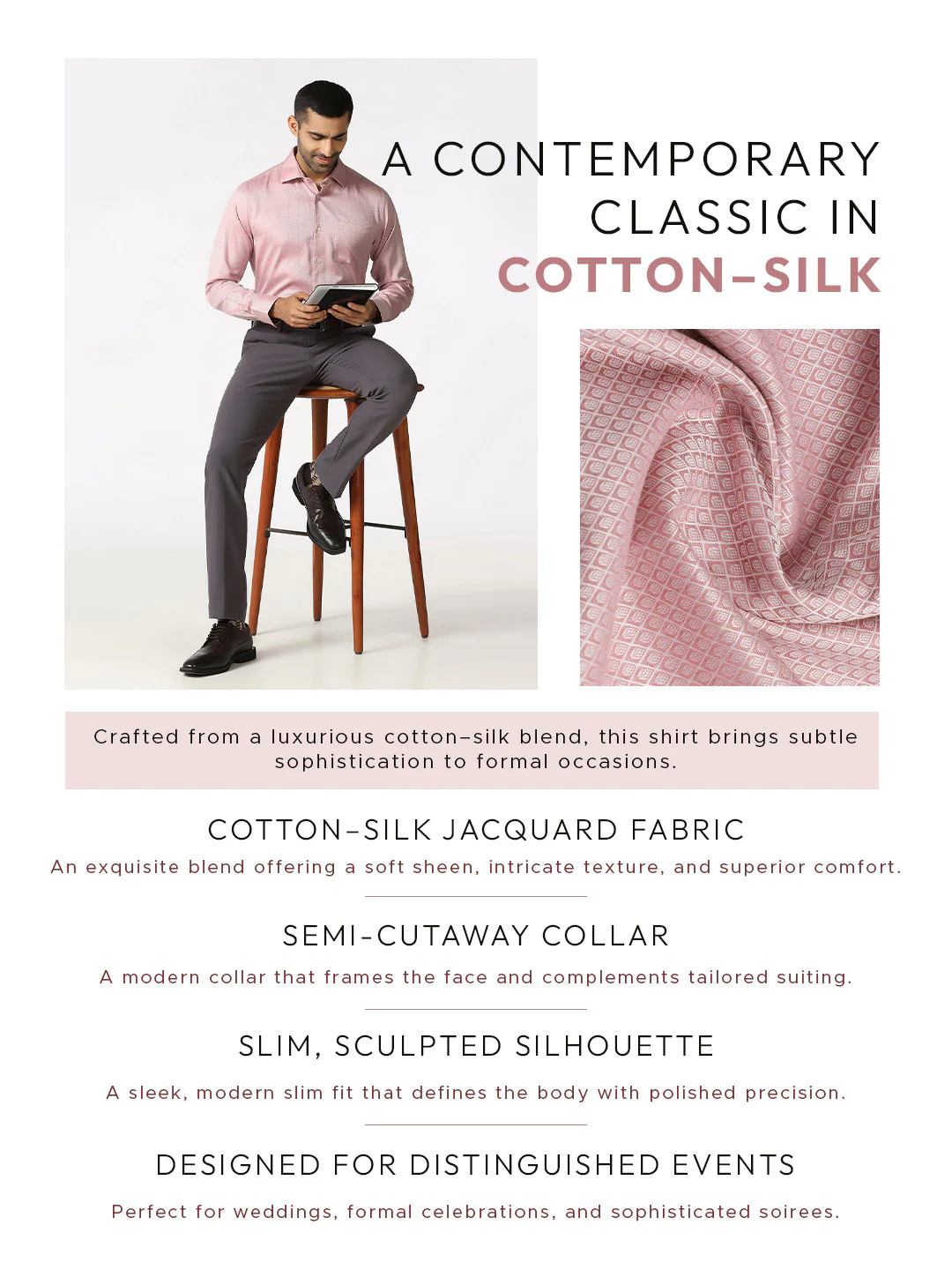 Pink Luxe Jacquard Shirt - Mirror - Image 9