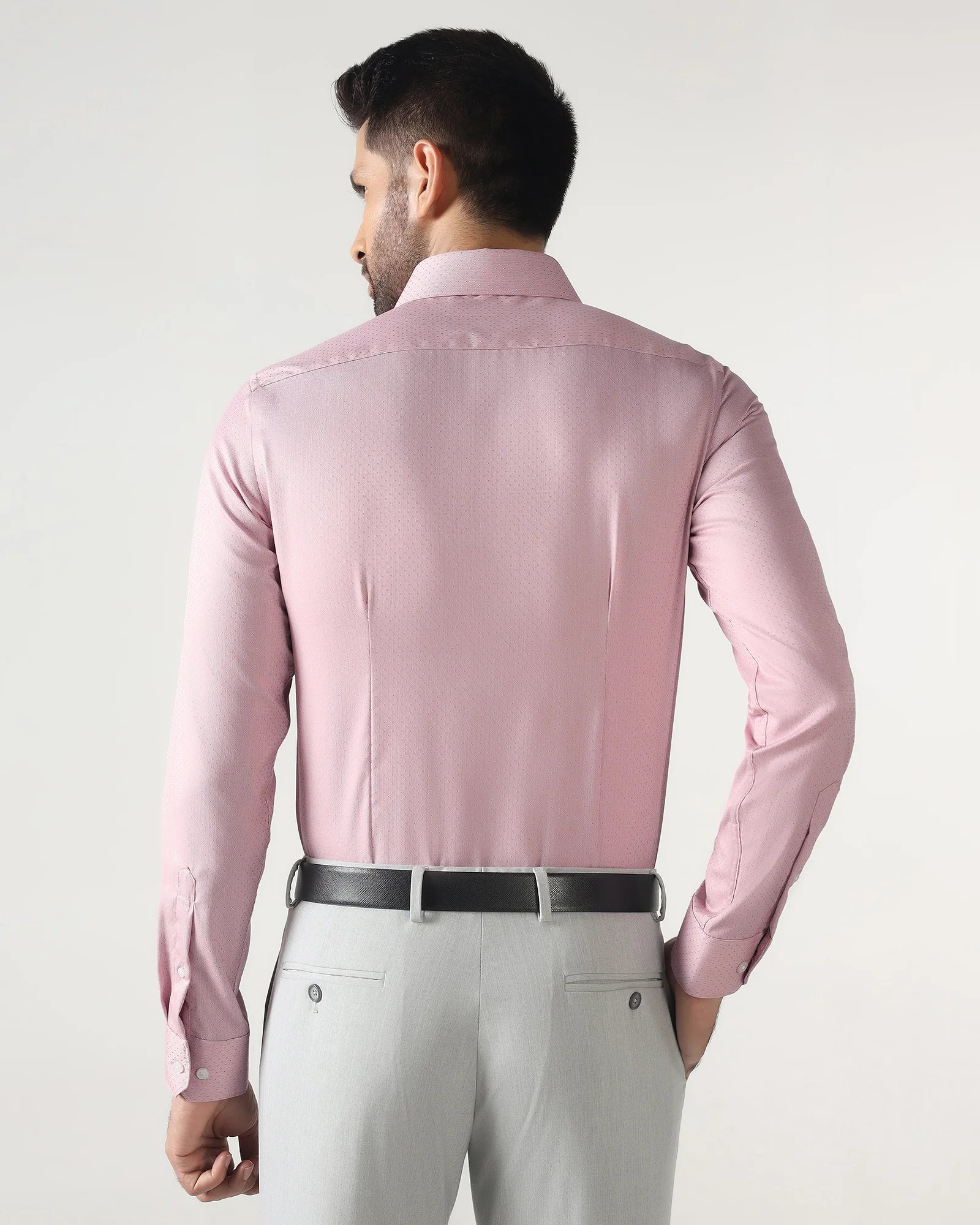 Pink Unwrinkle Textured Shirt - Relate - Image 2