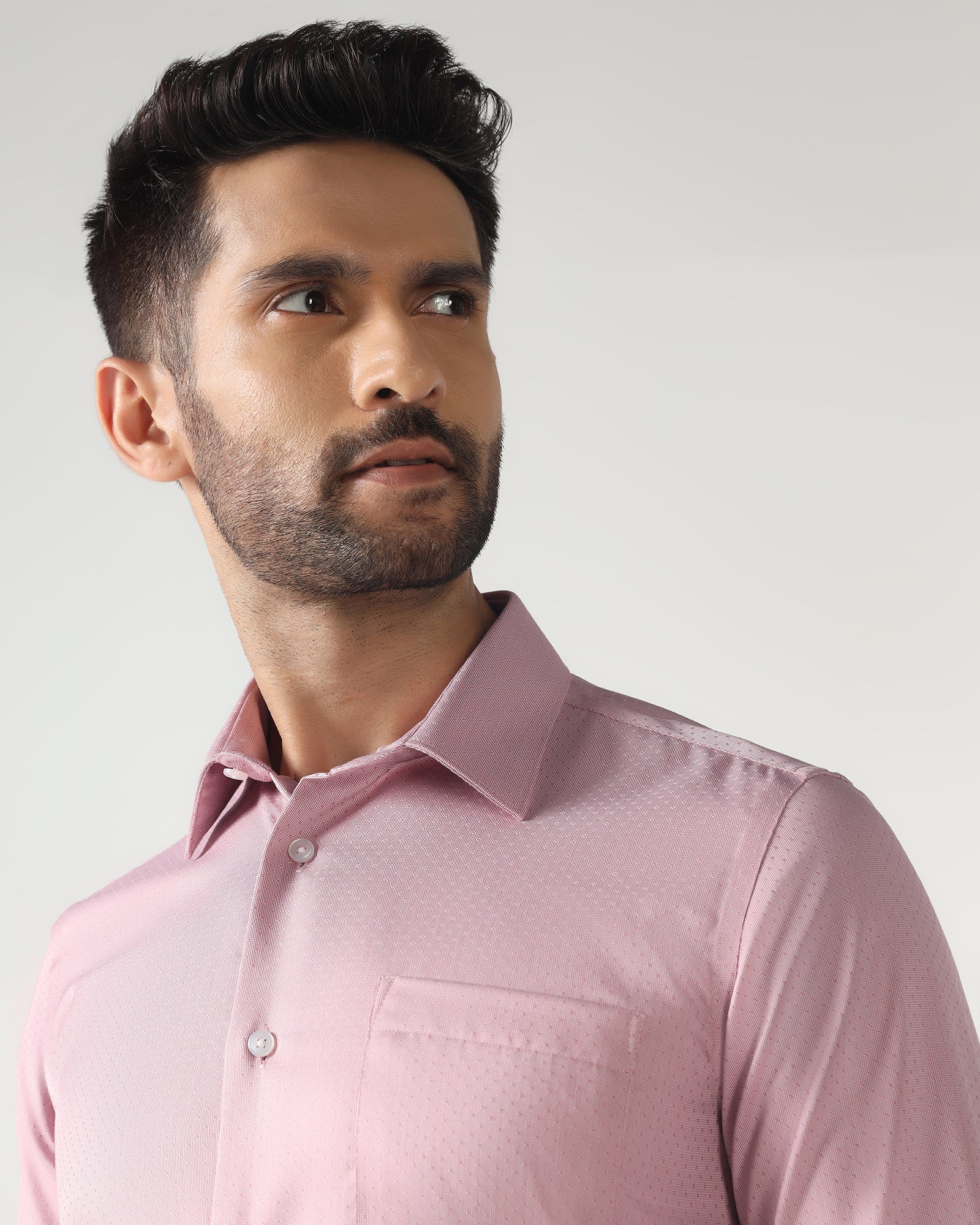 Pink Unwrinkle Textured Shirt - Relate - Image 4