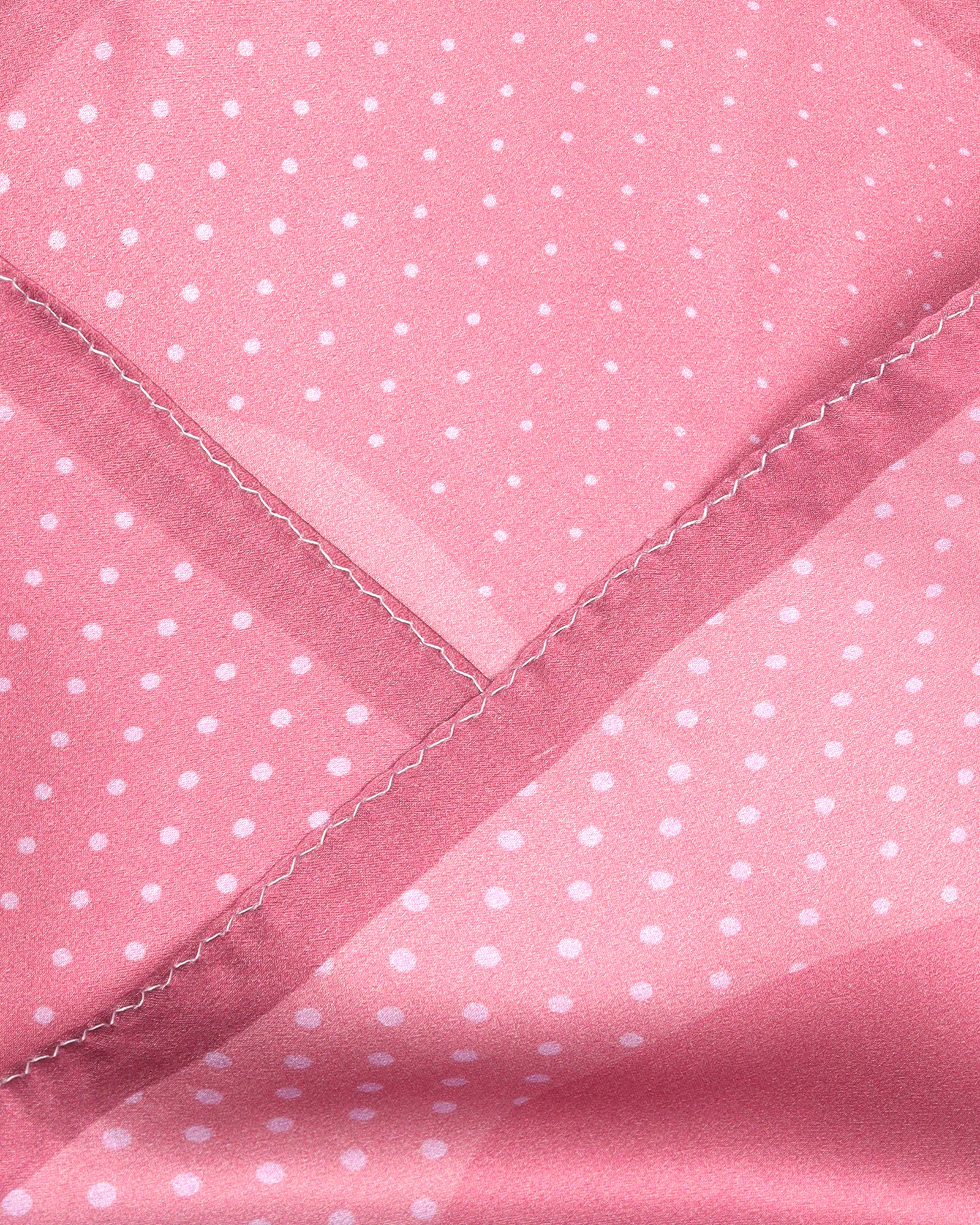 Pink Printed 100% Silk Pocket Square - Wilkie - Image 4