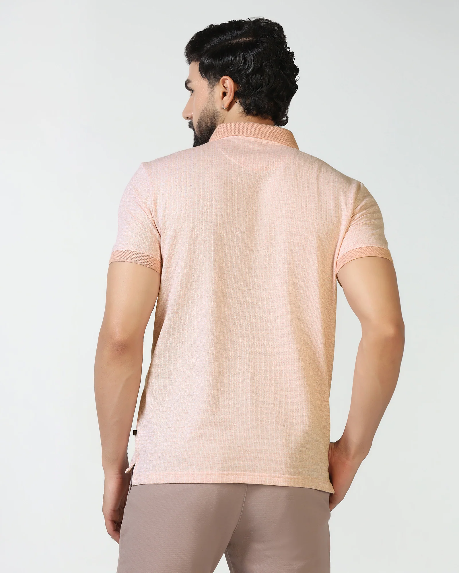 Pink Textured Polo - Shepred - Image 2