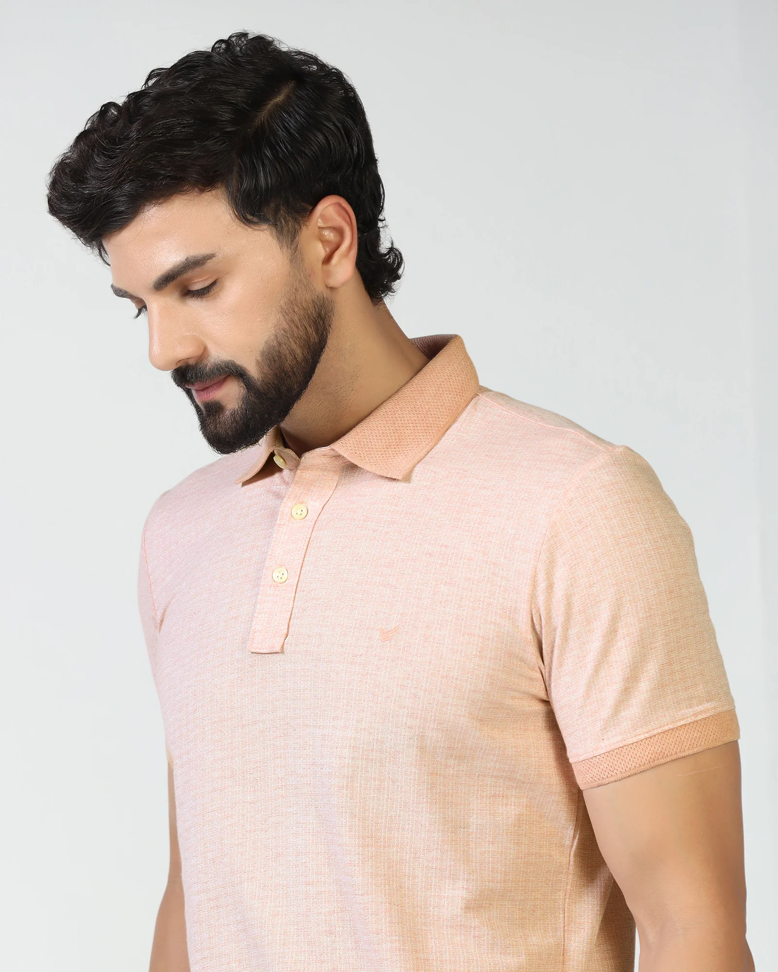 Pink Textured Polo - Shepred - Image 4
