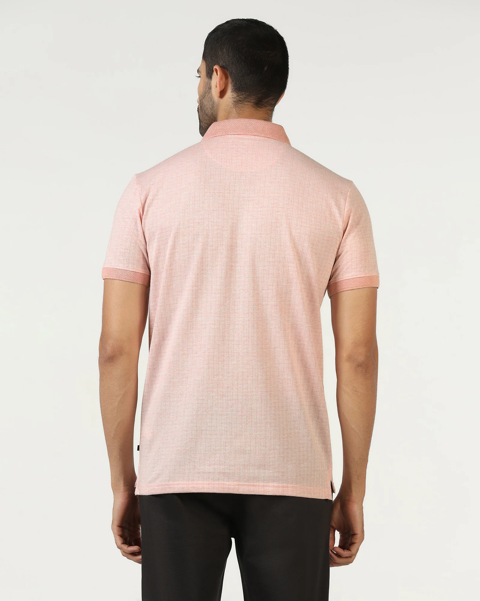 Pink Textured Polo - Shepred - Image 2
