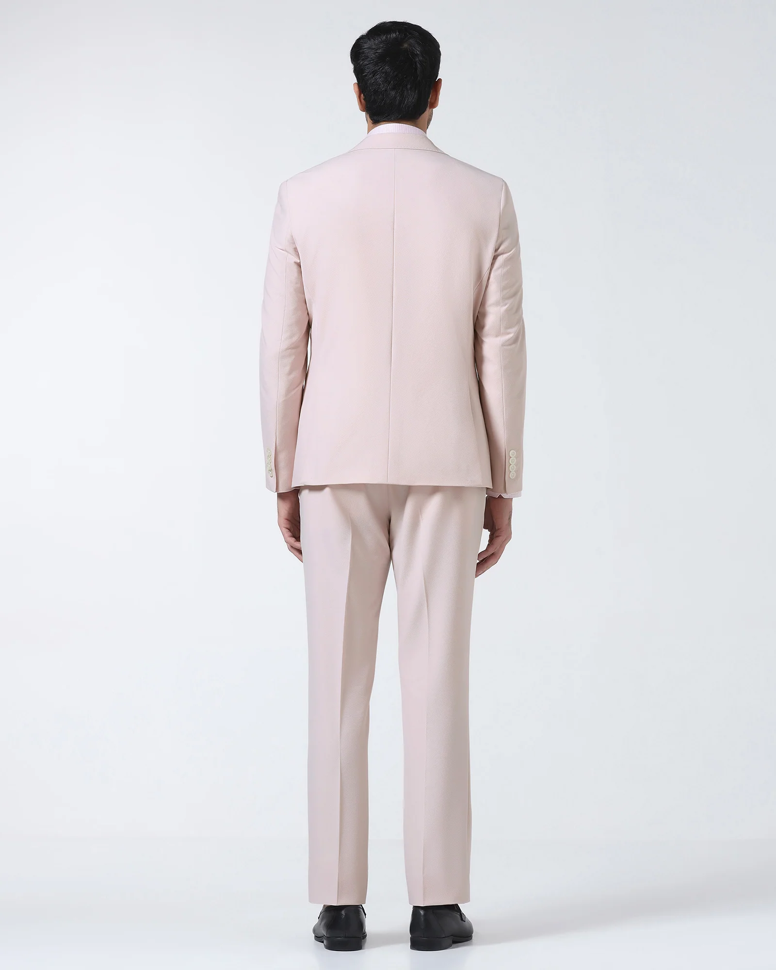 Pink Three Piece Textured Suit - Jiddle - Image 2