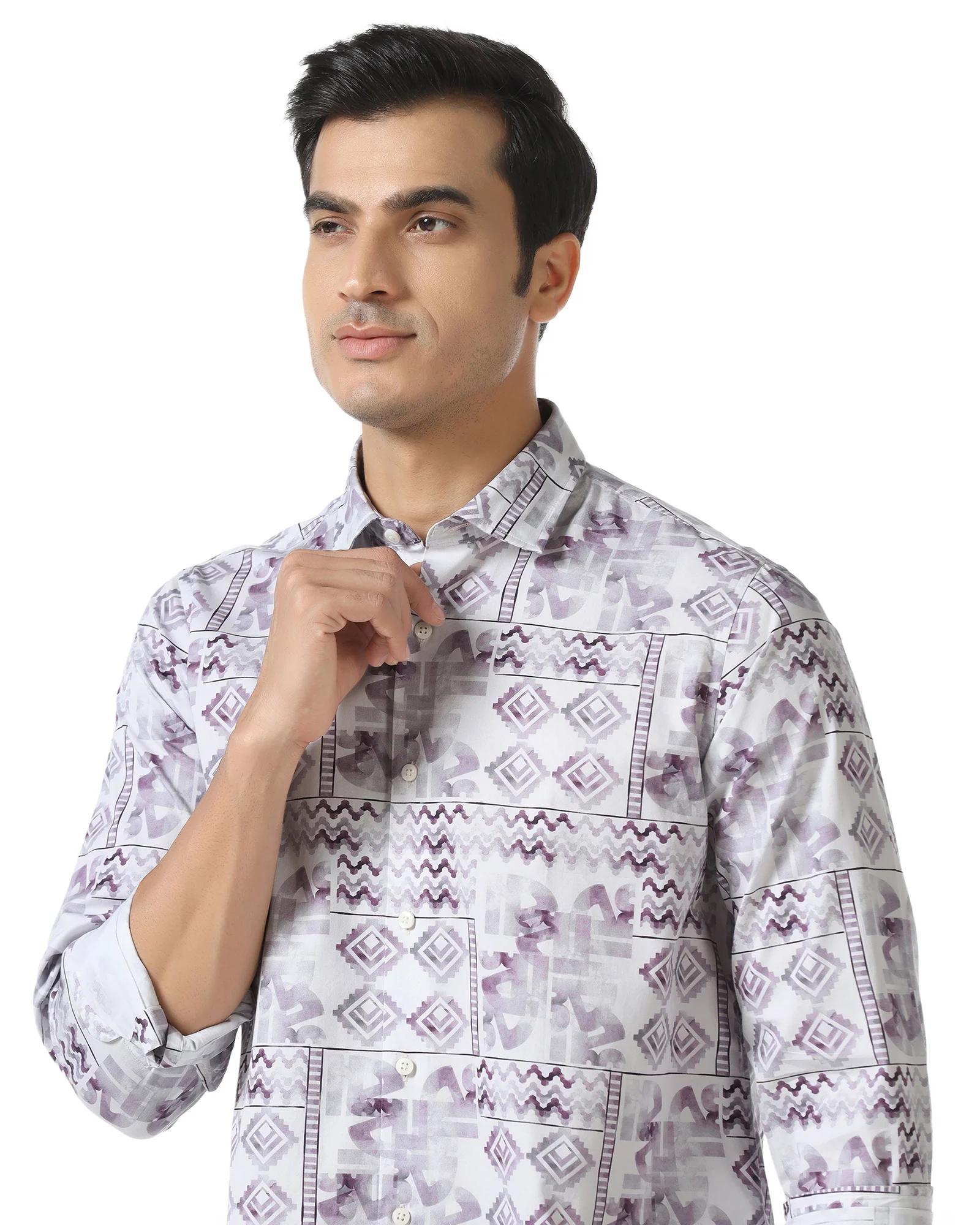 Plum Printed Shirt - Ryne - Image 4