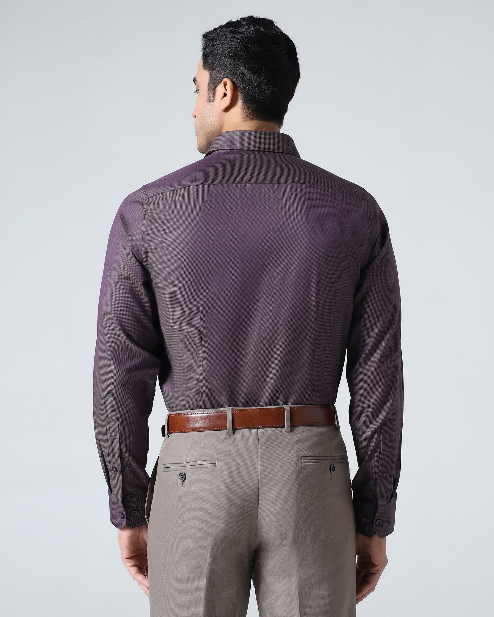 Plum Textured Shirt - Magnus - Image 2