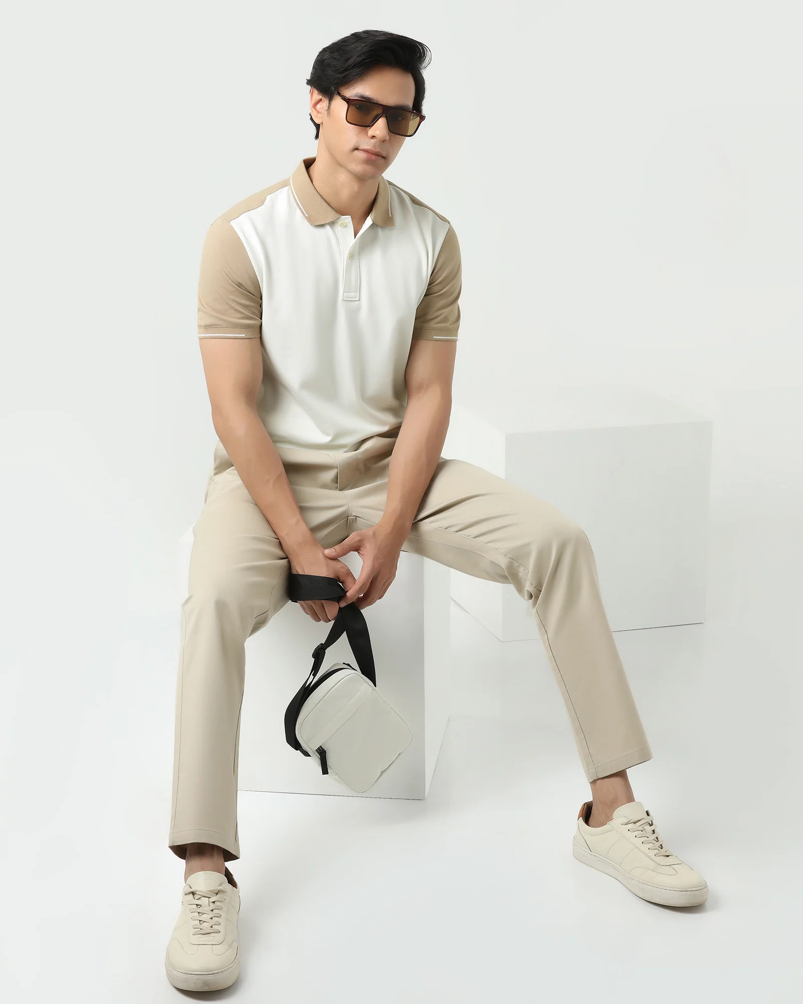 Polo Beige Solid T-Shirt - Mike - Image 7