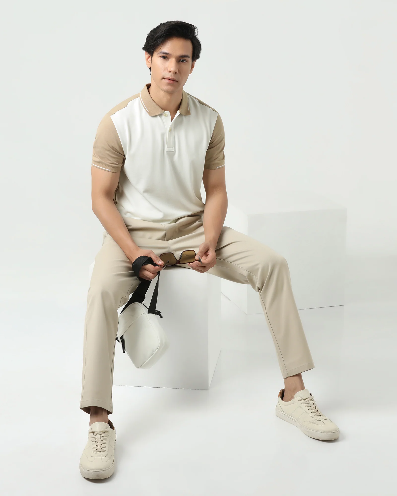 Polo Beige Solid T-Shirt - Mike - Image 8