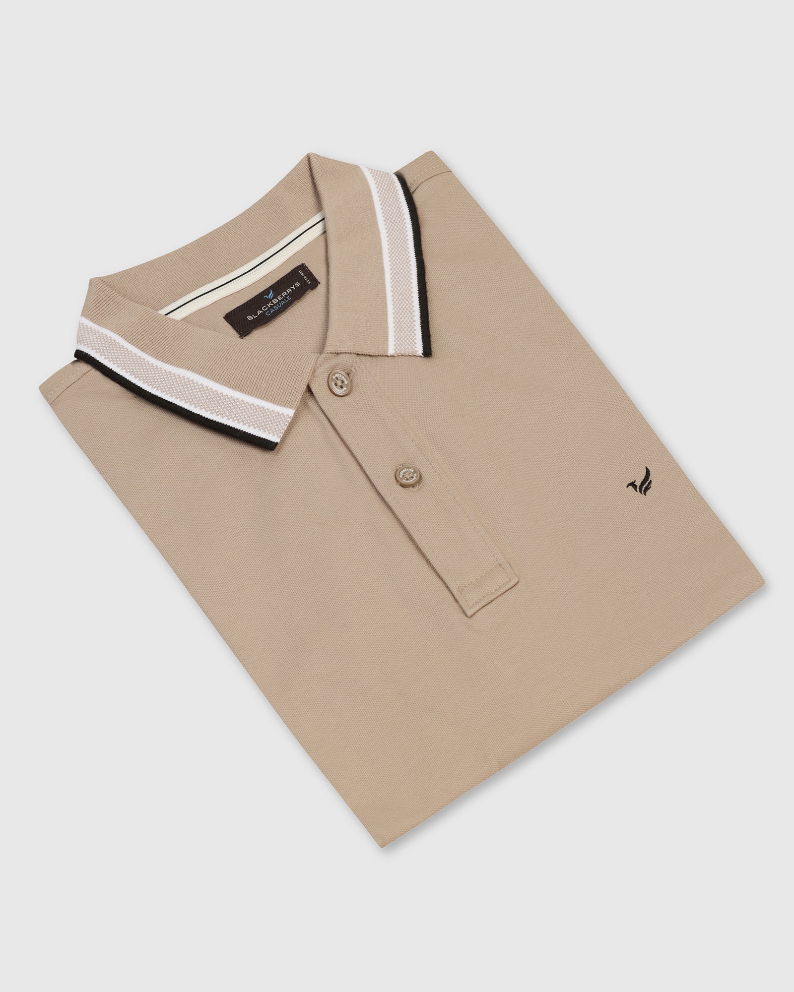 Polo Beige Solid T-Shirt - Taurus - Image 5