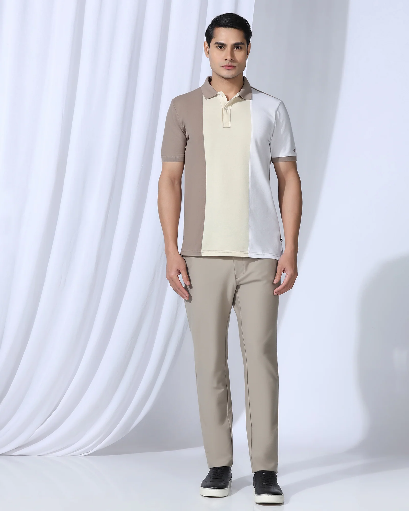 Polo Beige Solid T-Shirt - Juniper - Image 3