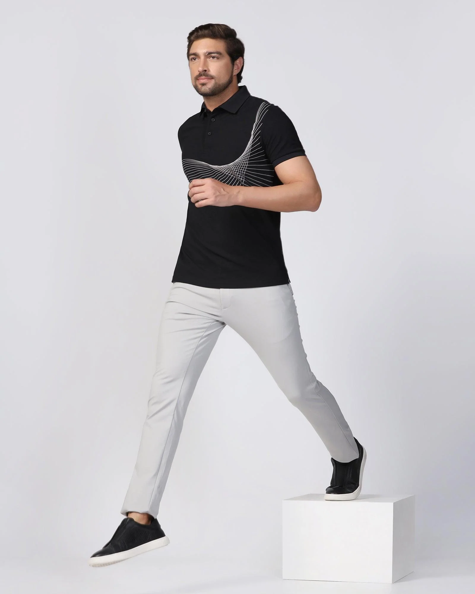 TechPro Polo Black Printed T-Shirt - Frost - Image 7