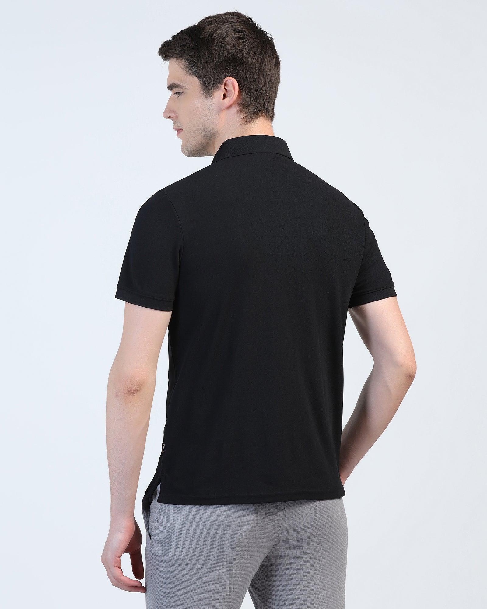 TechPro Polo Black Printed T-Shirt - Ruby - Image 2