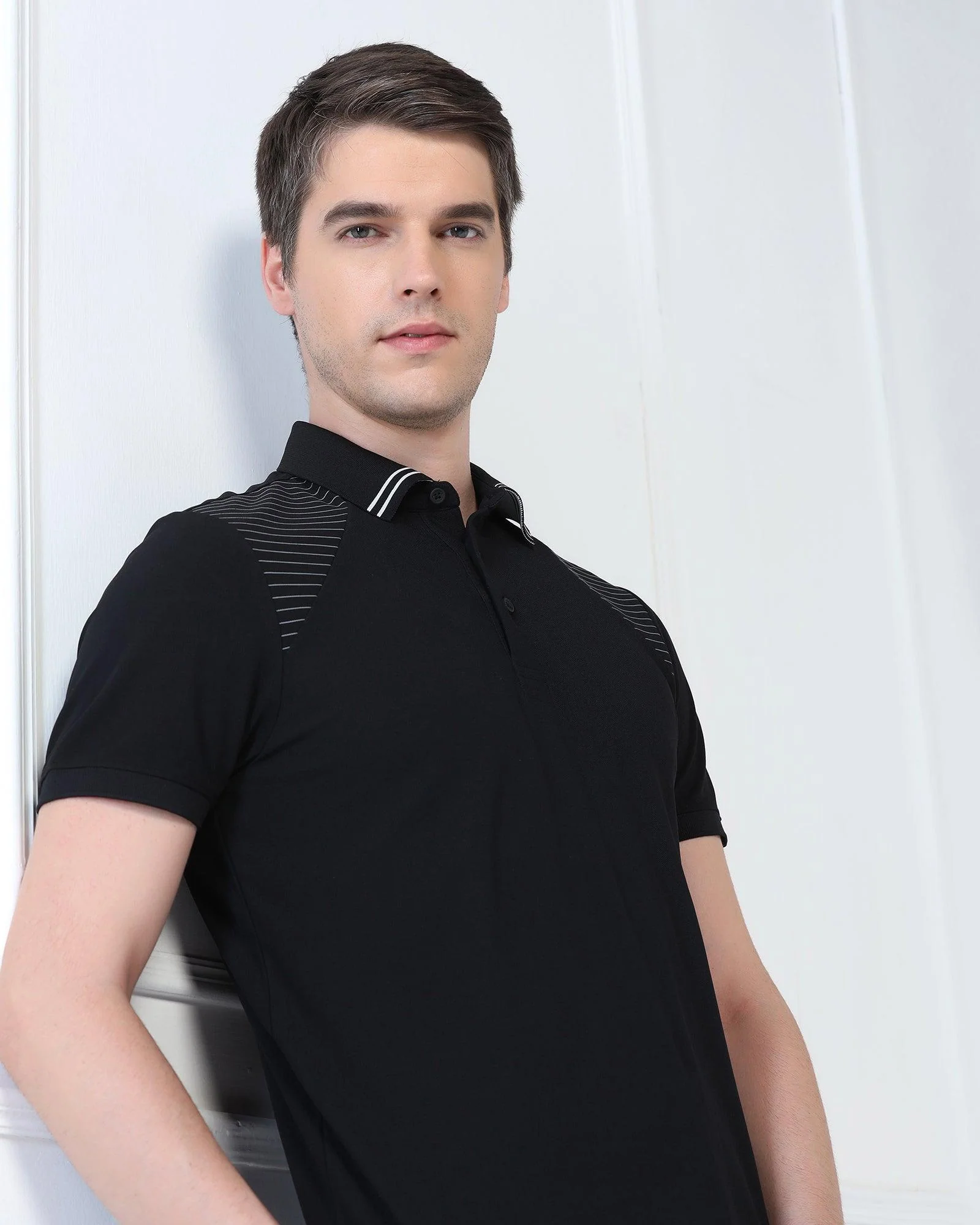 TechPro Polo Black Printed T-Shirt - Ruby - Image 7