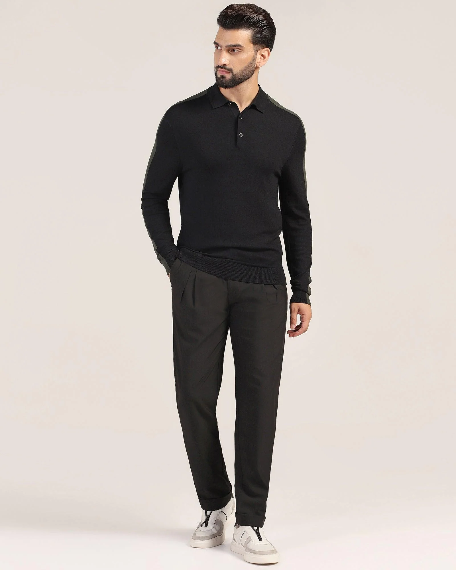 Polo Black Solid Sweater - Bond - Image 3