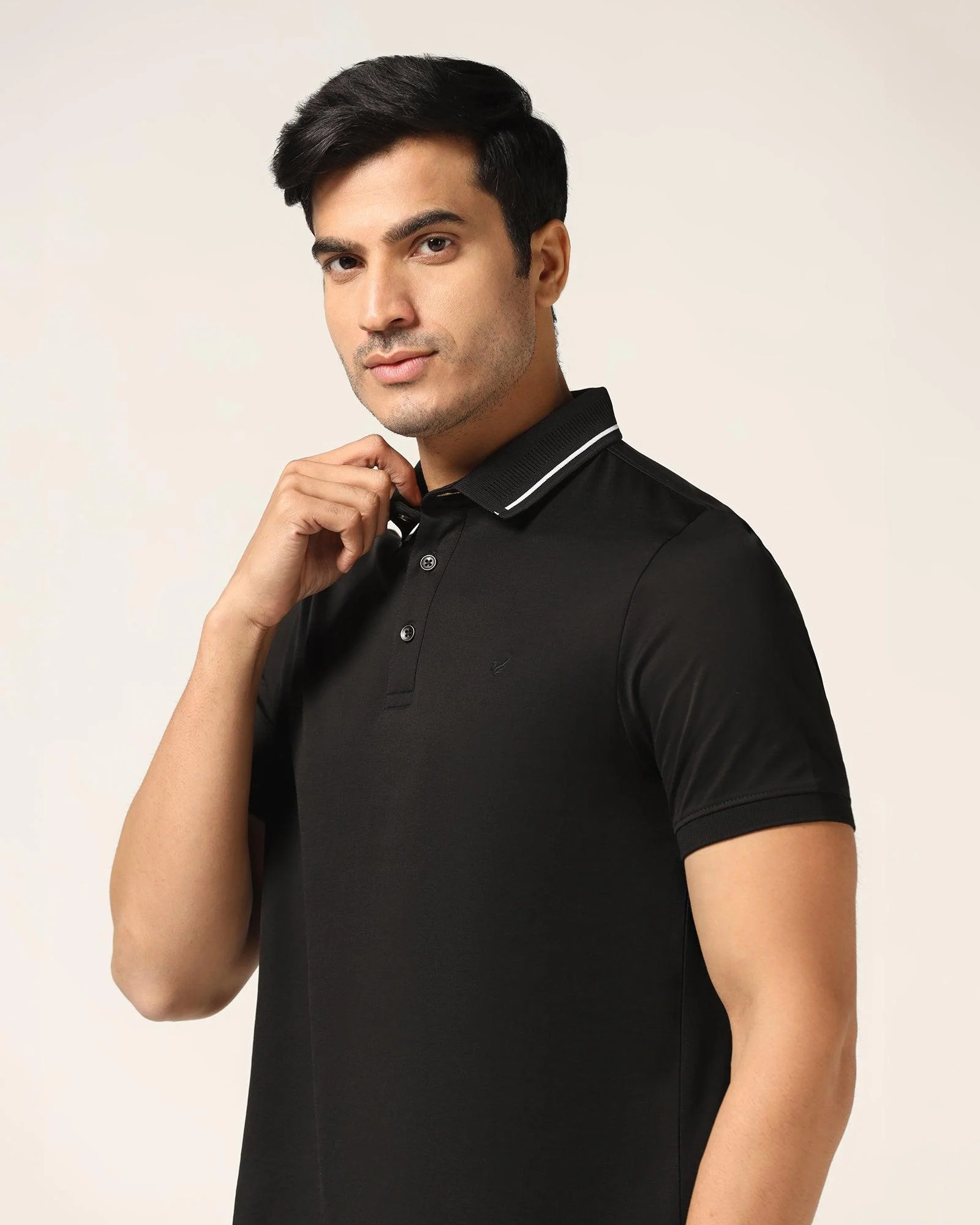 Polo Black Solid T-Shirt - Peter - Image 4