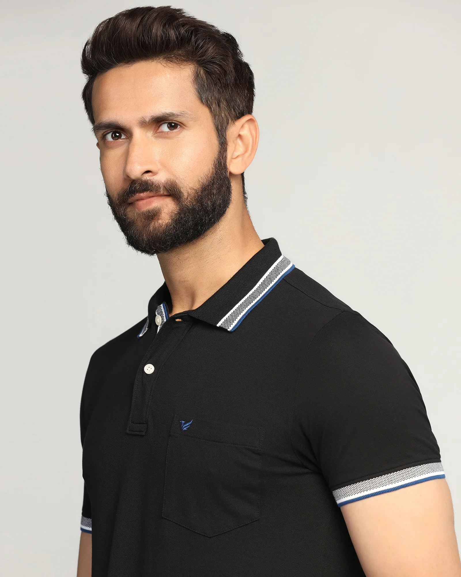 Polo Black Solid T-Shirt - Taurus - Image 4