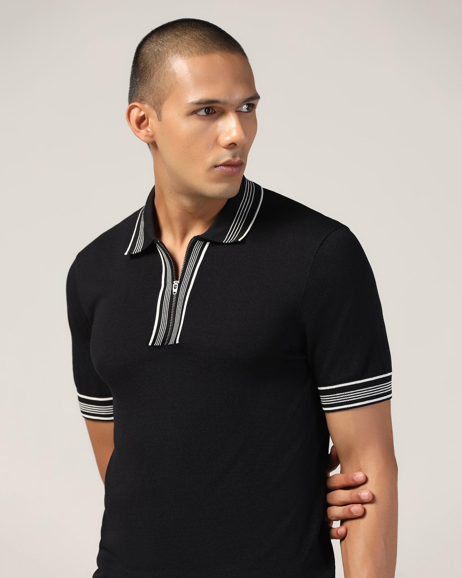Polo Black Solid T-Shirt - Remi - Image 4
