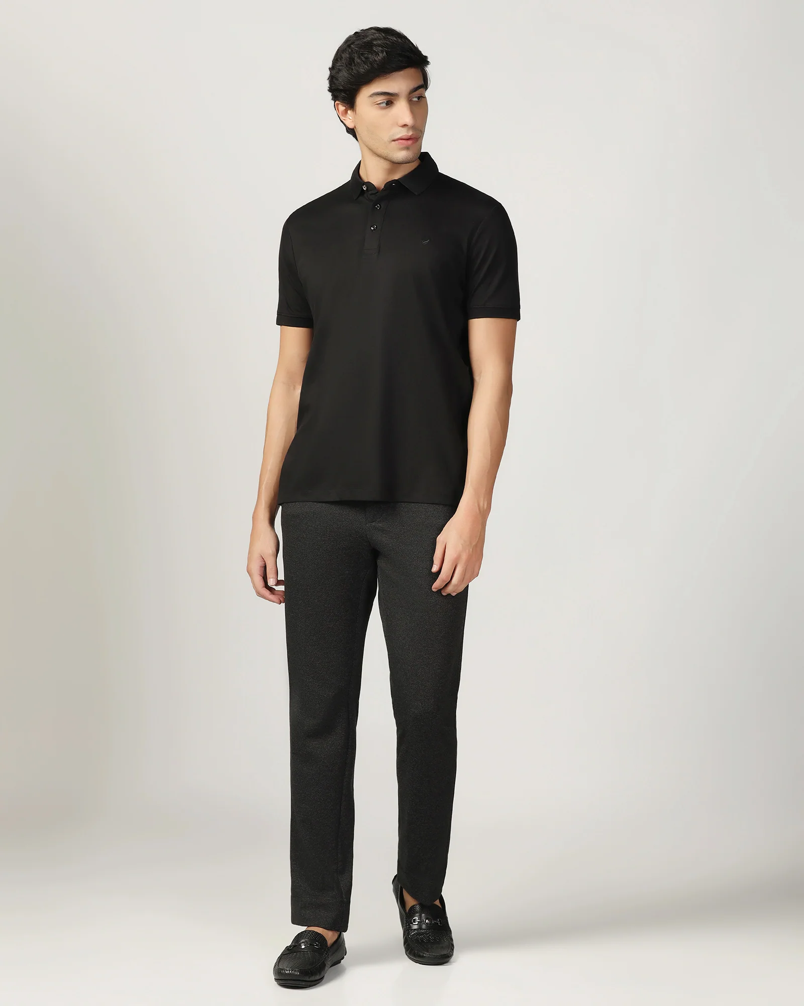 Polo Black Solid T-Shirt - Toll - Image 3
