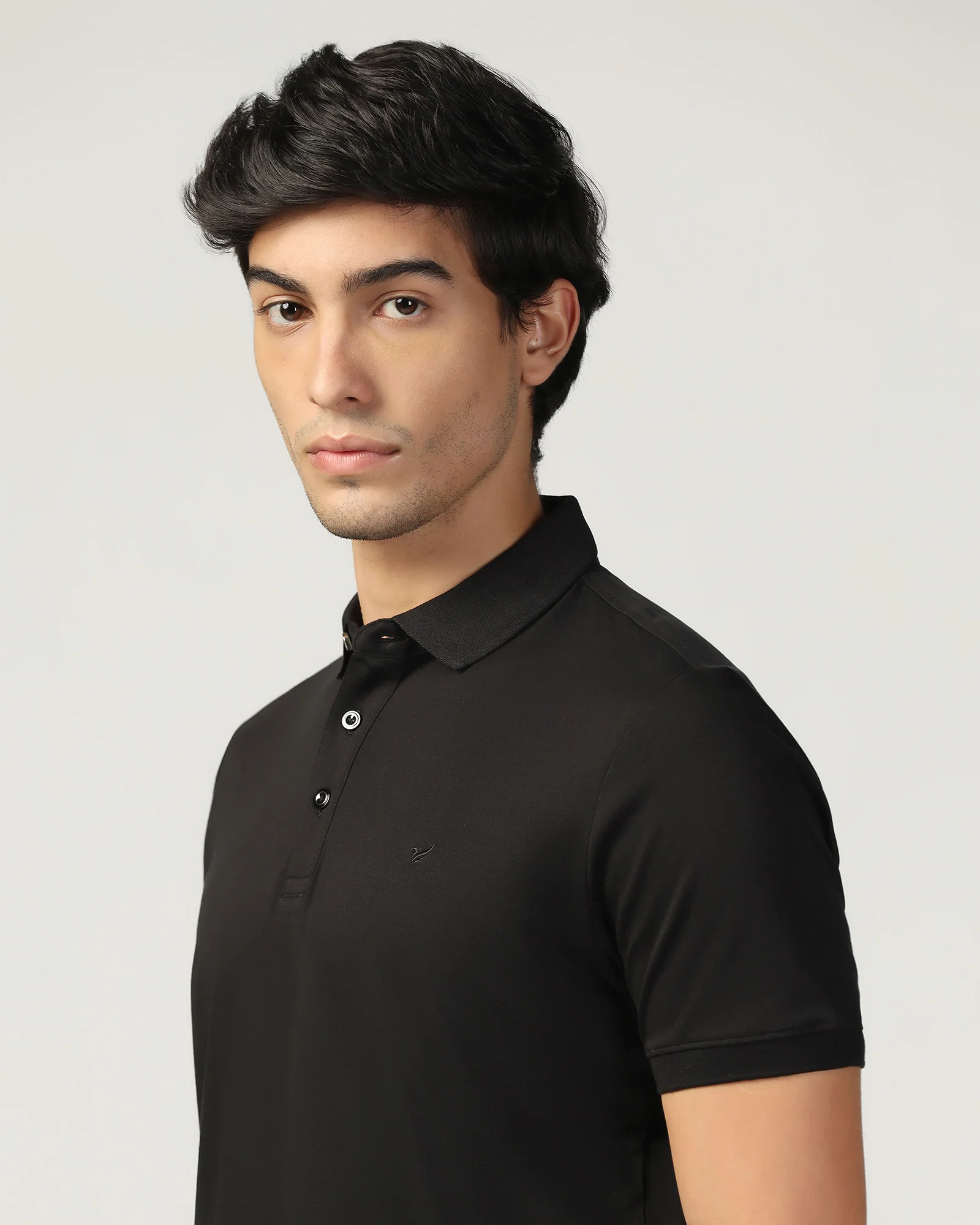 Polo Black Solid T-Shirt - Toll - Image 4