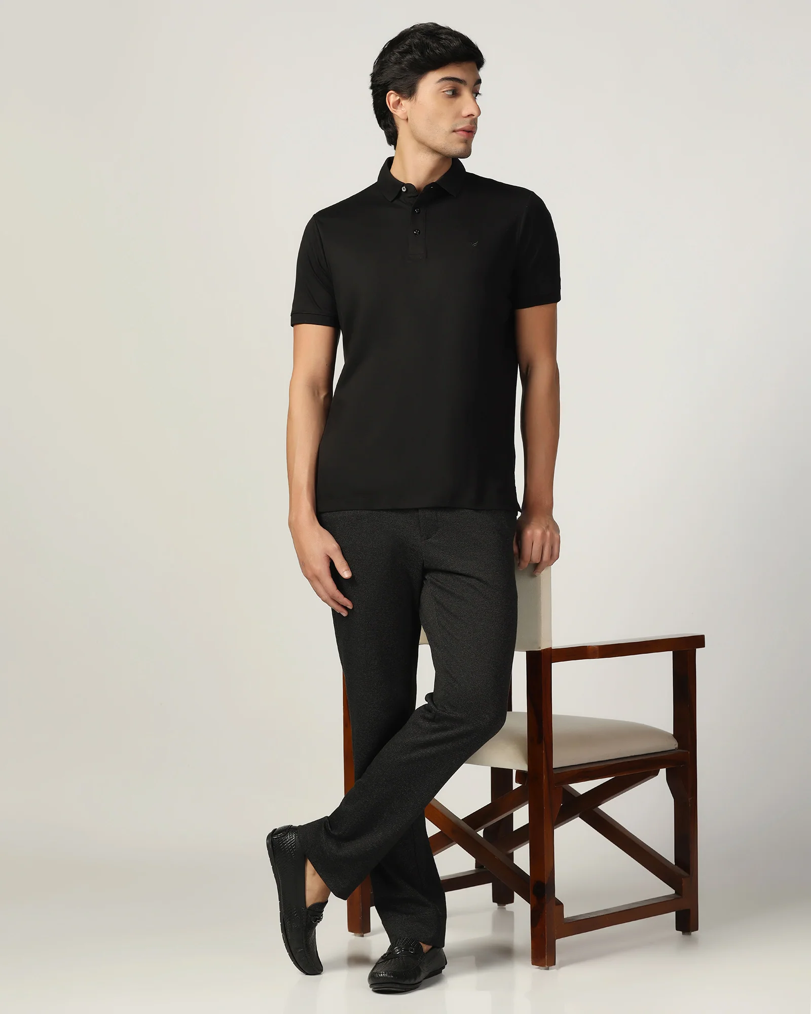 Polo Black Solid T-Shirt - Toll - Image 7