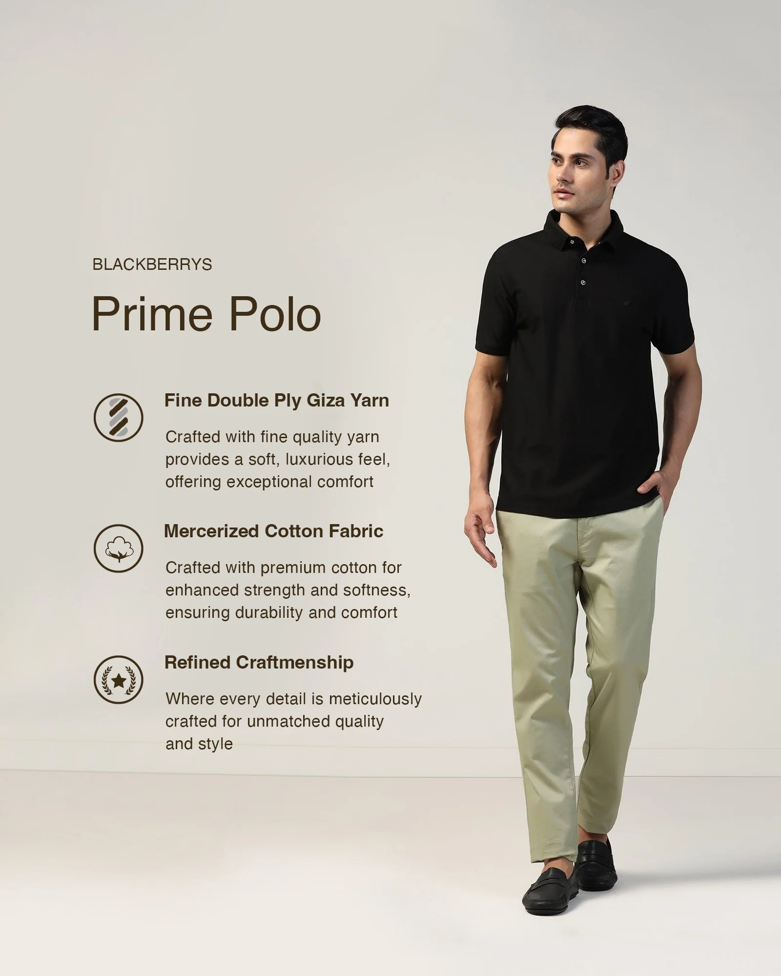 Polo Black Structure T-Shirt - Bingo - Image 3
