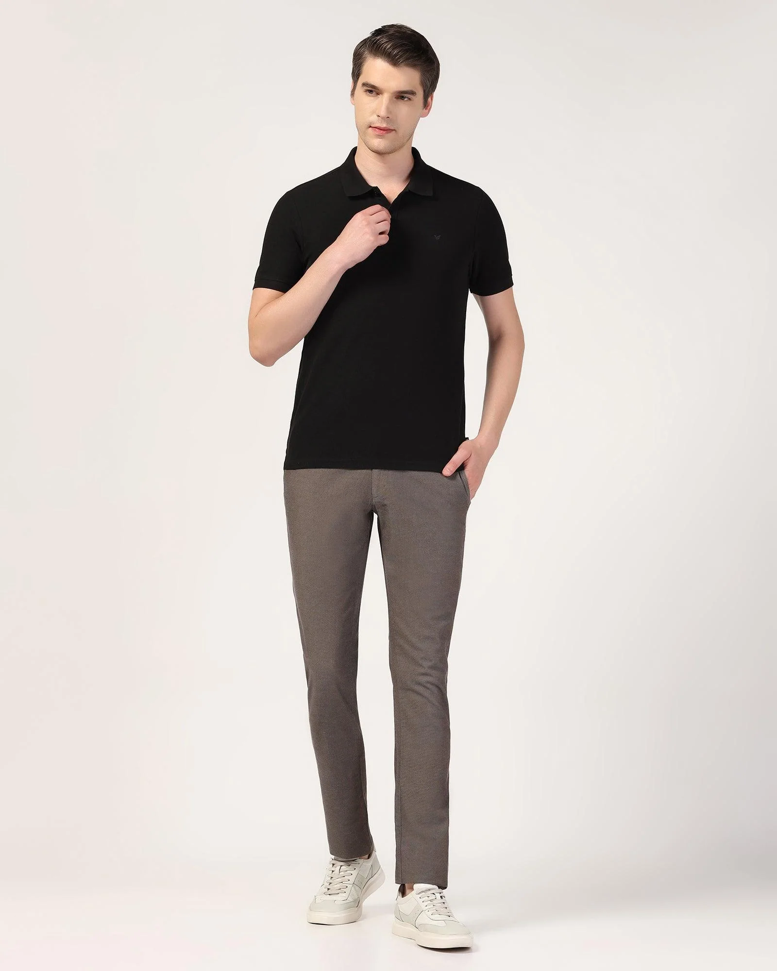 Polo Black Textured T-Shirt - Jacob - Image 3