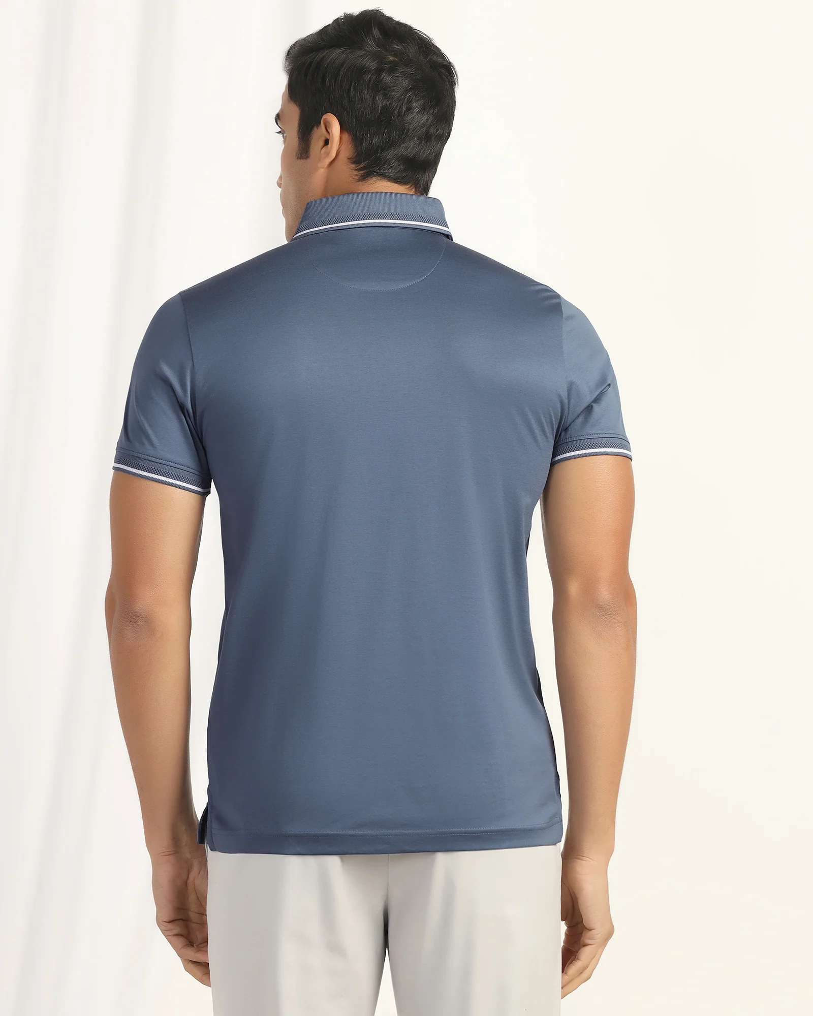 Polo Blue Solid T-Shirt - Orion - Image 2